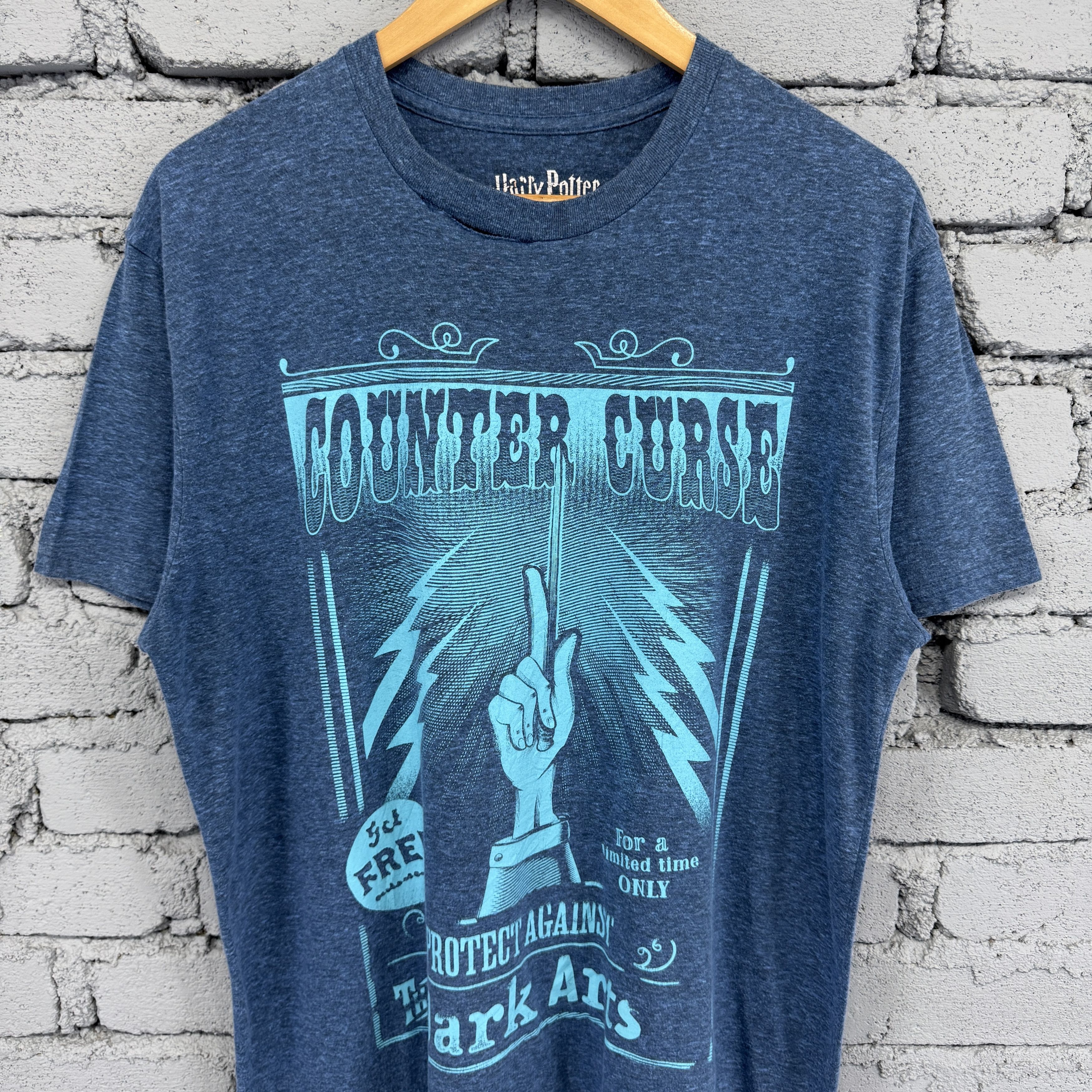 Vintage Harry Potter Dark Arts Mens Blue Short Sleeve Tshirt Size US L / EU 52-54 / 3 - 3 Thumbnail
