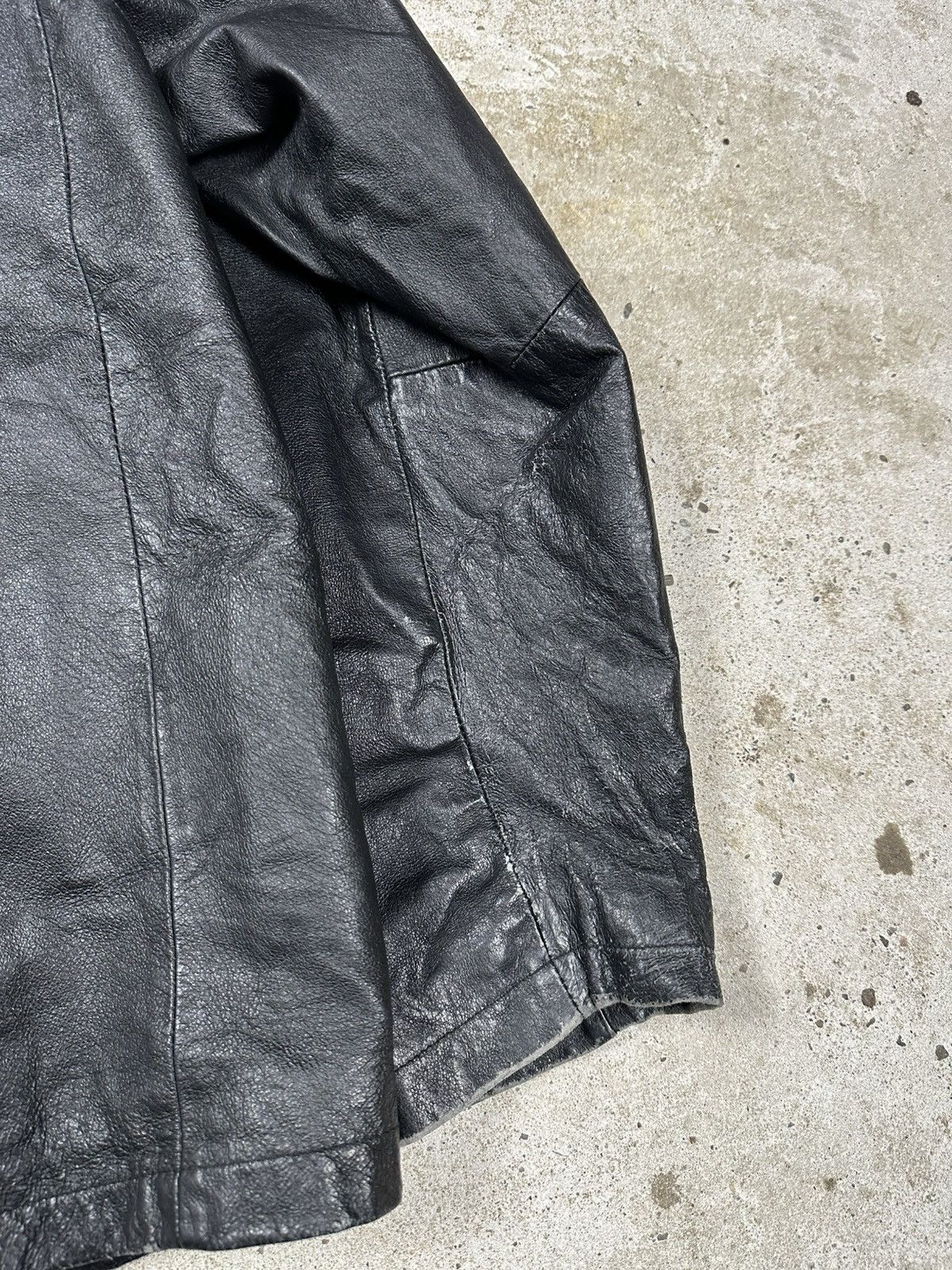 Vintage Vintage 90s Black Utility Leather Bomber Jacket Size US M / EU 48-50 / 2 - 9 Thumbnail