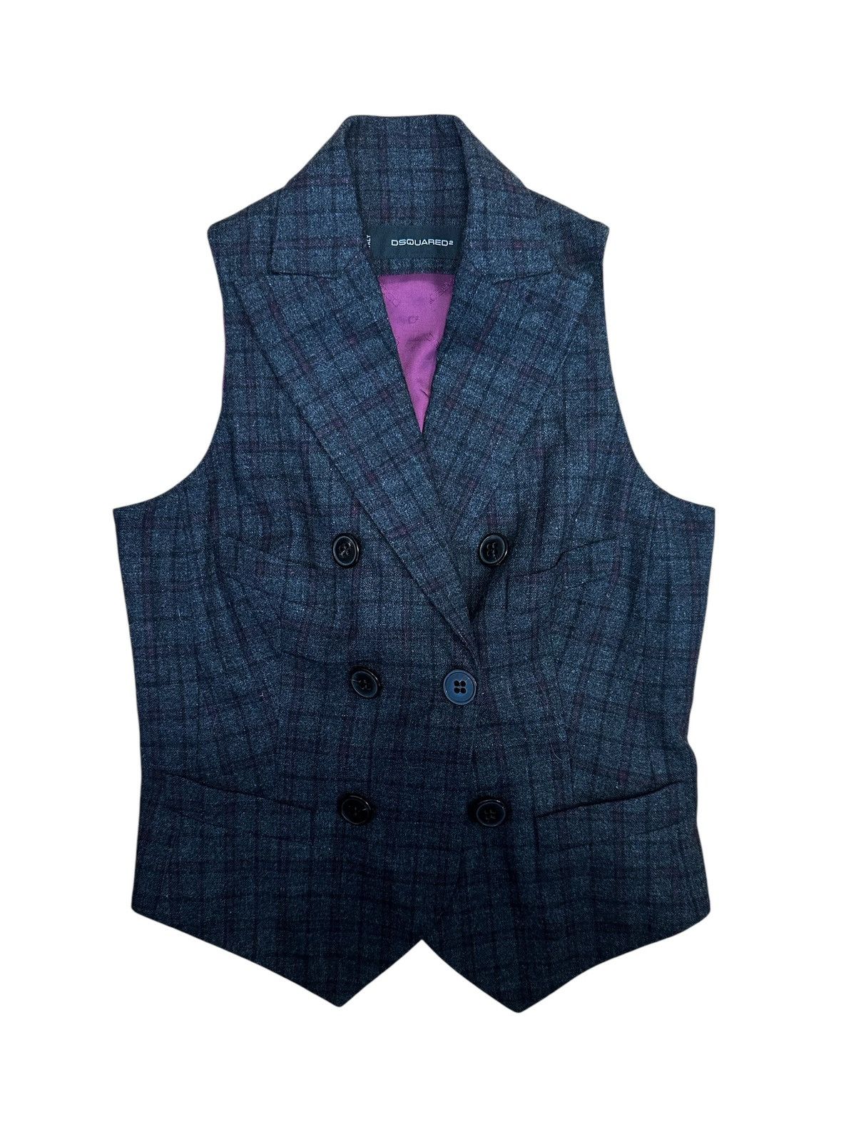Rare office siren dsquared2 wool logo suit vest fancy y2k