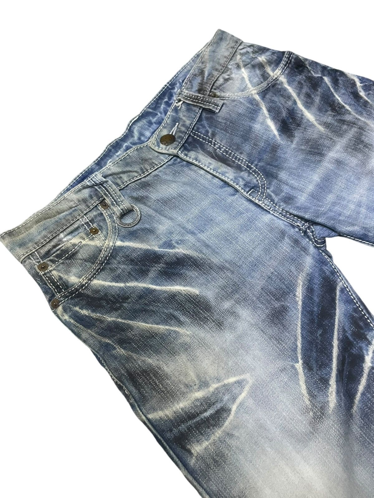 BUFFALO BOBS Buffalo Bobs Claw Mark Oil Spiral Curved Seam Flare Jeans Size US 32 / EU 48 - 10 Thumbnail