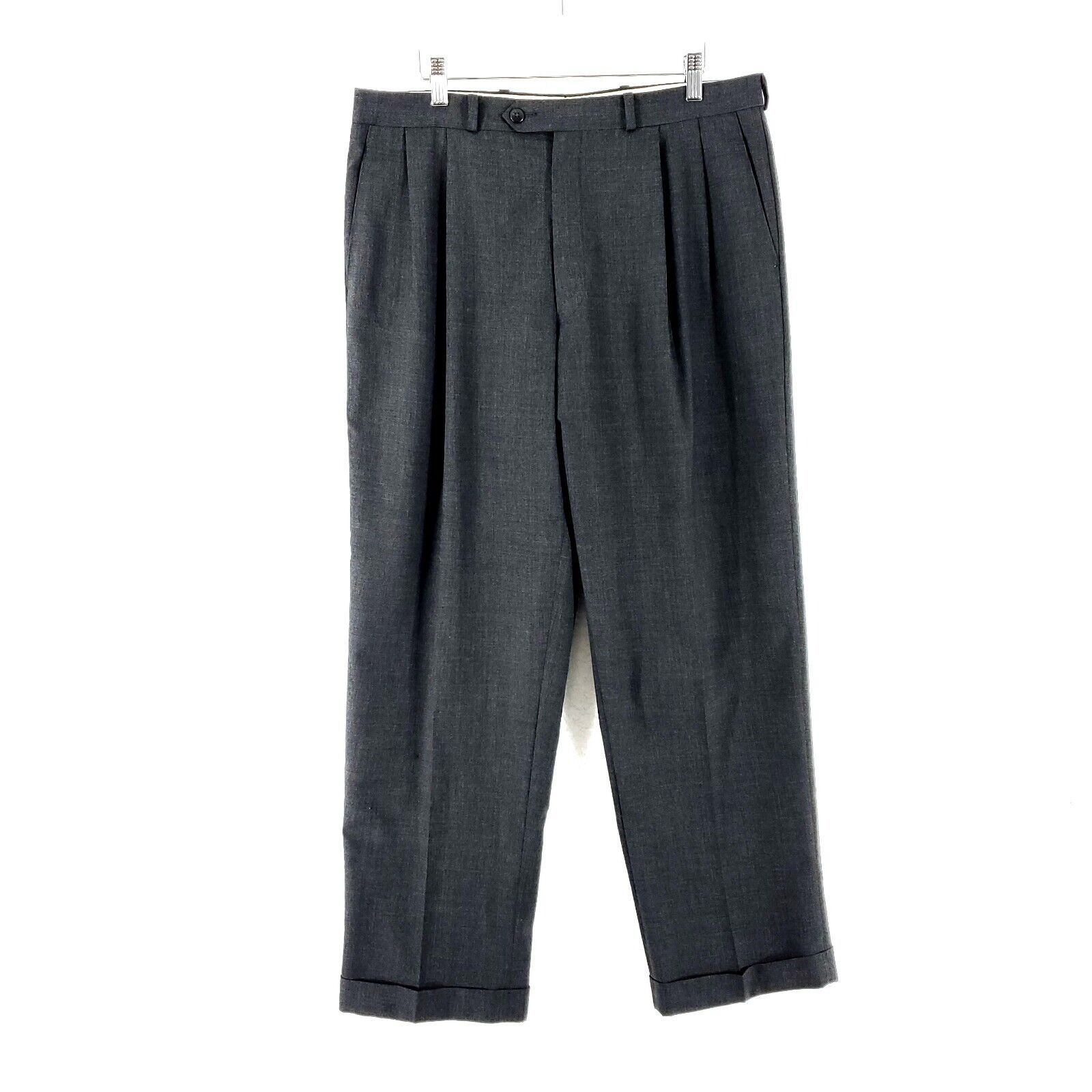 Polo Ralph Lauren Polo University Ralph Lauren Wool Gray Pleated Cuffed Mid Ri Size 36R - 1 Thumbnail