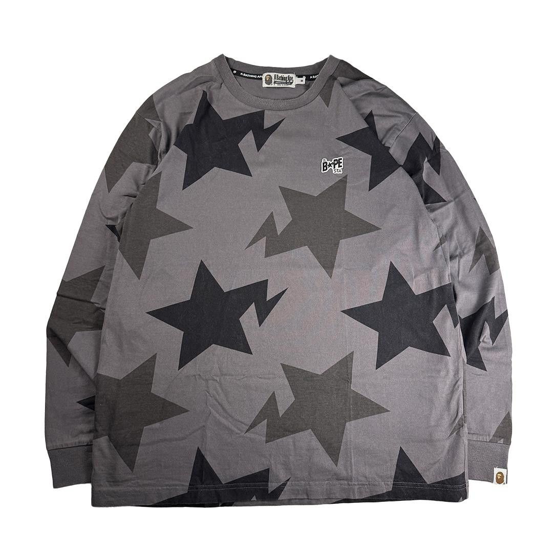 Bape BAPE Grey Star Pattern Long Sleeve Shirt (M) Size US M / EU 48-50 / 2 - 1 Thumbnail