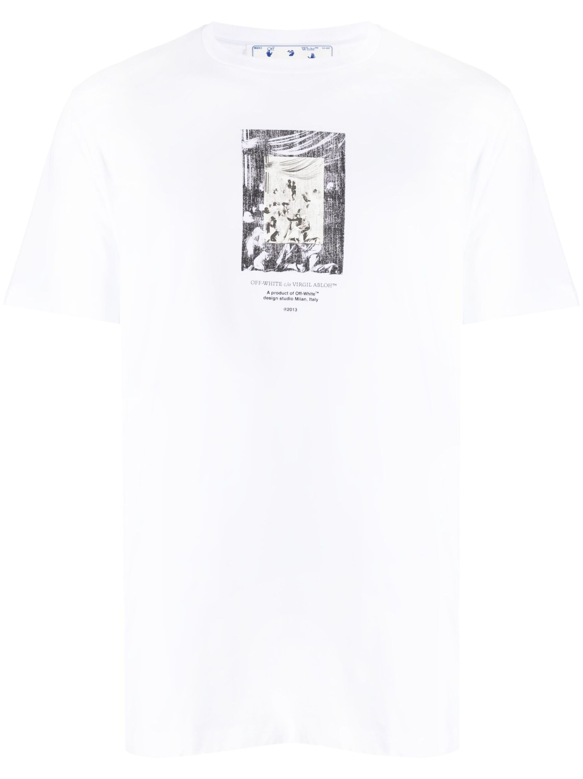 Off-White o1gr1nt1124 Paint Mirror Slim S/S T-Shirt in White Size US XXS / EU 40 - 1 Thumbnail