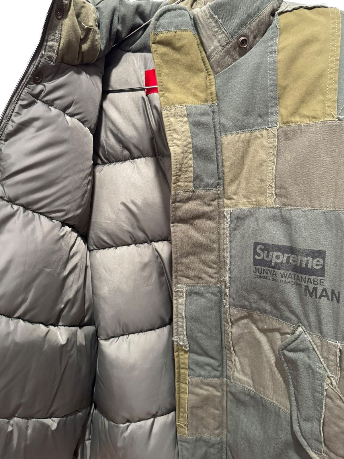 Junya Watanabe × Supreme Supreme JUNYA WATANABE CDG MAN Patchwork Puffy Jacket Olive Size US S / EU 44-46 / 1 - 7 Thumbnail