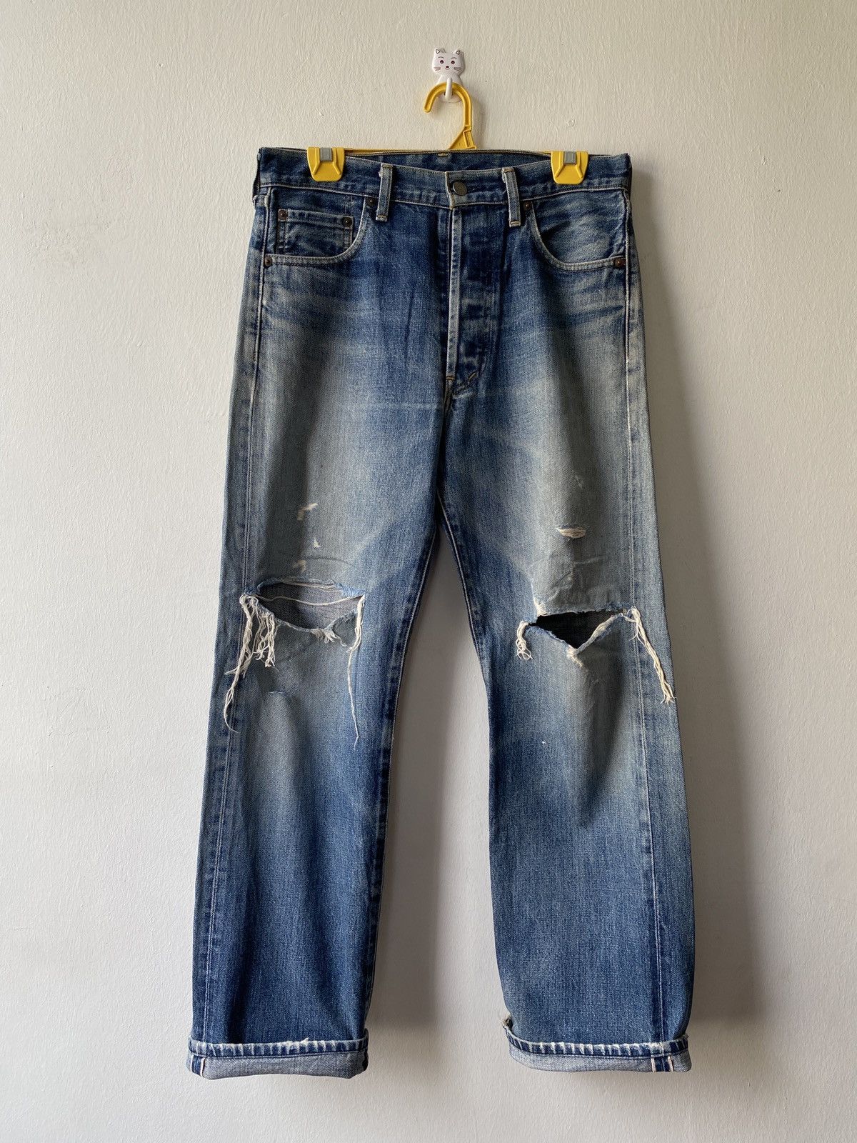 Levi's Vintage 90s Levi’s 503B Selvedge Distressed Denim Size US 29 - 1 Thumbnail