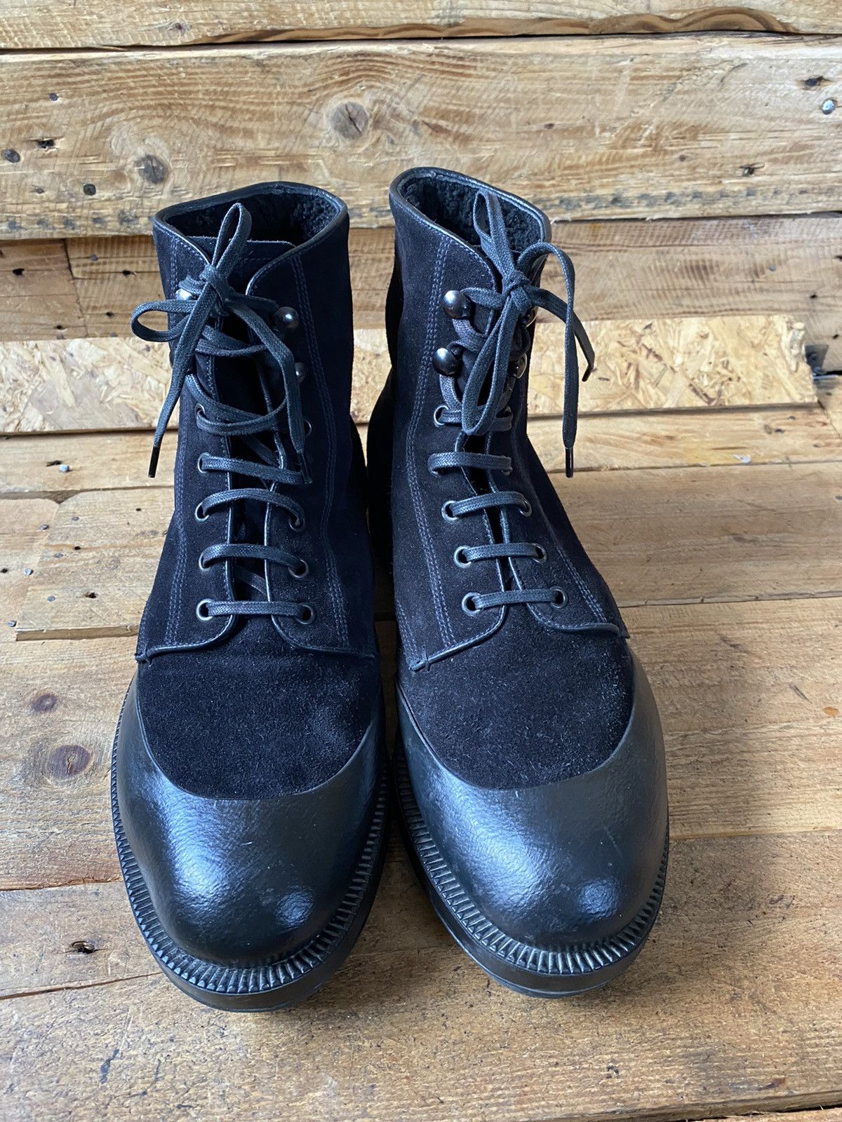 Prada Prada Fw12 rubber toe black chunky leather sneaker szuk 7.5 Size US 8.5 / EU 41-42 - 2 Thumbnail