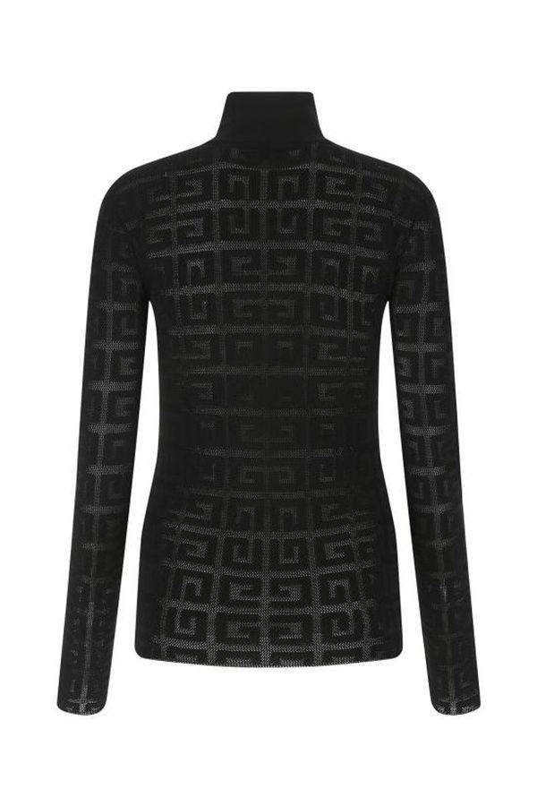 o1w1db10325 16GG Lace Monogram Stretch Sweater in Black