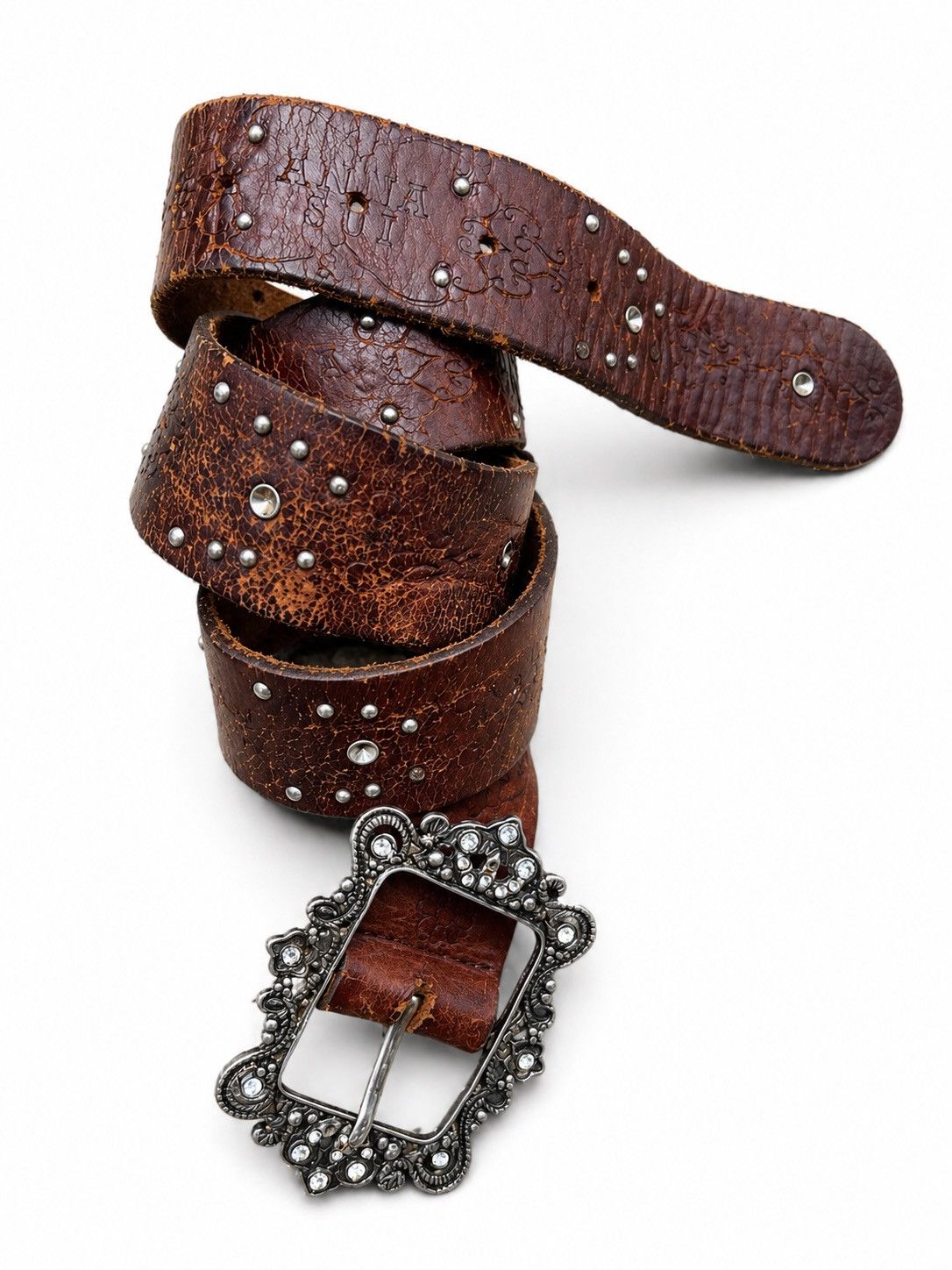 If Six Was Nine Last Drop🔥Rare🔥Anna Sui Studed Leather Belt Size ONE SIZE - 1 Thumbnail