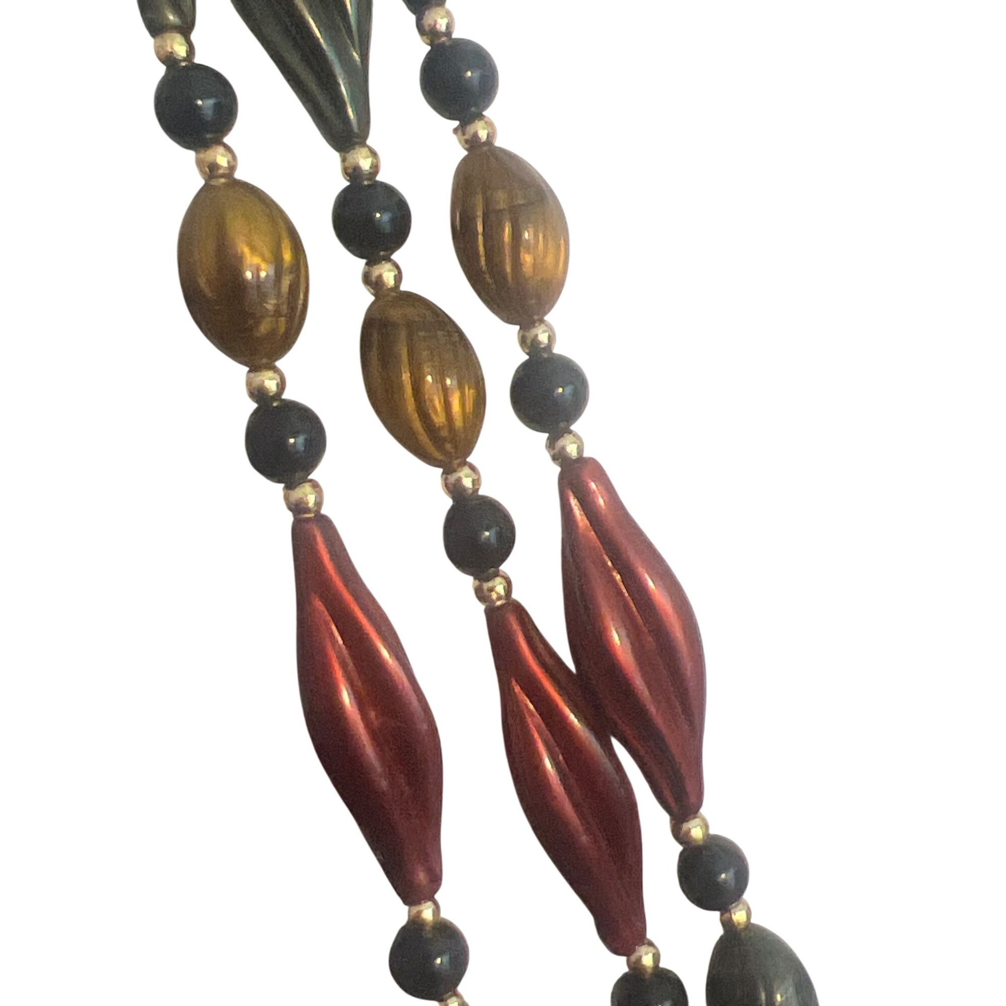 Other Vintage Twisted Bead Necklace Green Red Cranberry Mustard Ye Size ONE SIZE - 3 Thumbnail