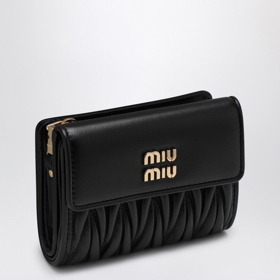 Miu Miu o1d2blof0924 Size: OS / Leather Wallet in Black Size ONE SIZE - 1 Thumbnail