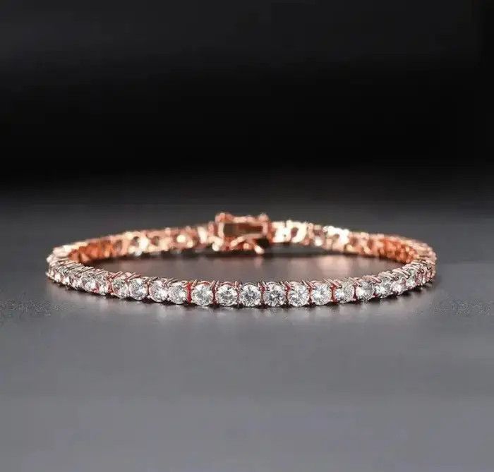 Jewelry 4MM Cubic Zirconia Chain Bracelet Size ONE SIZE - 2 Thumbnail