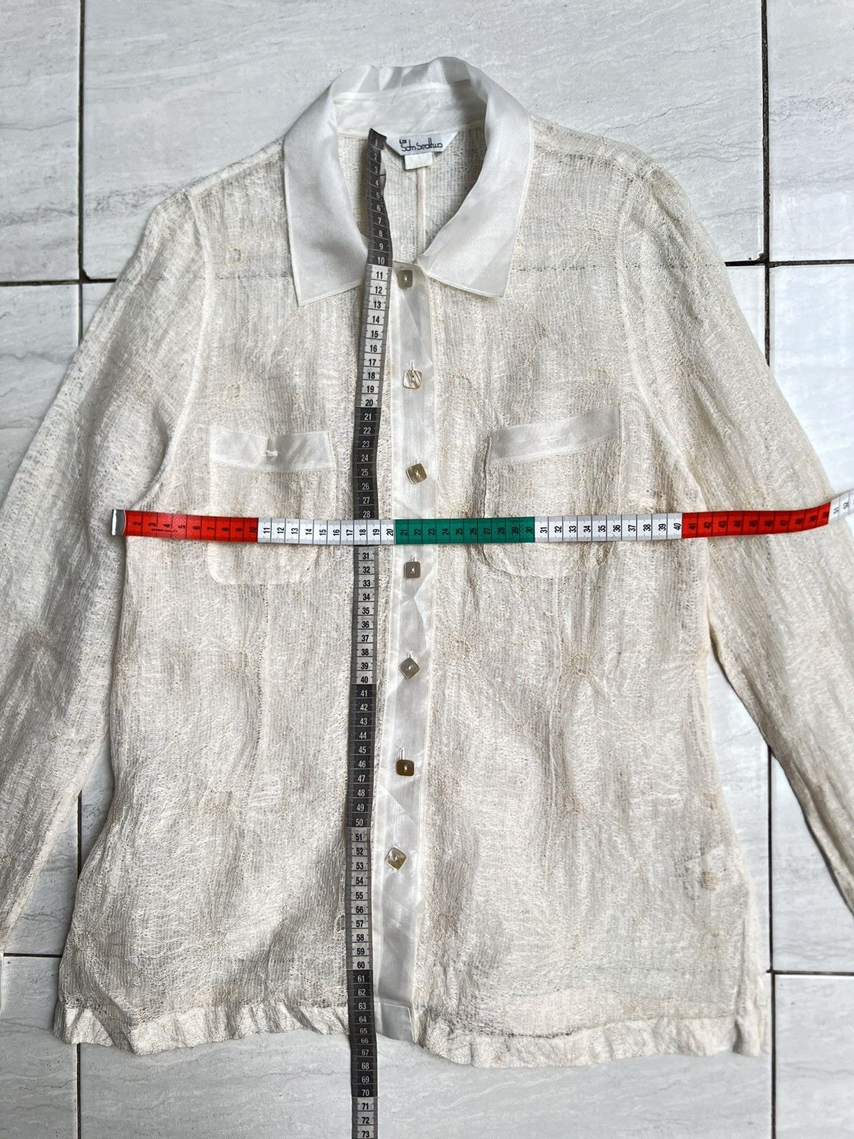 Other Japanese Brand Sdm Sedhwa White Mesh Shirt Size US XS / EU 42 / 0 - 7 Thumbnail