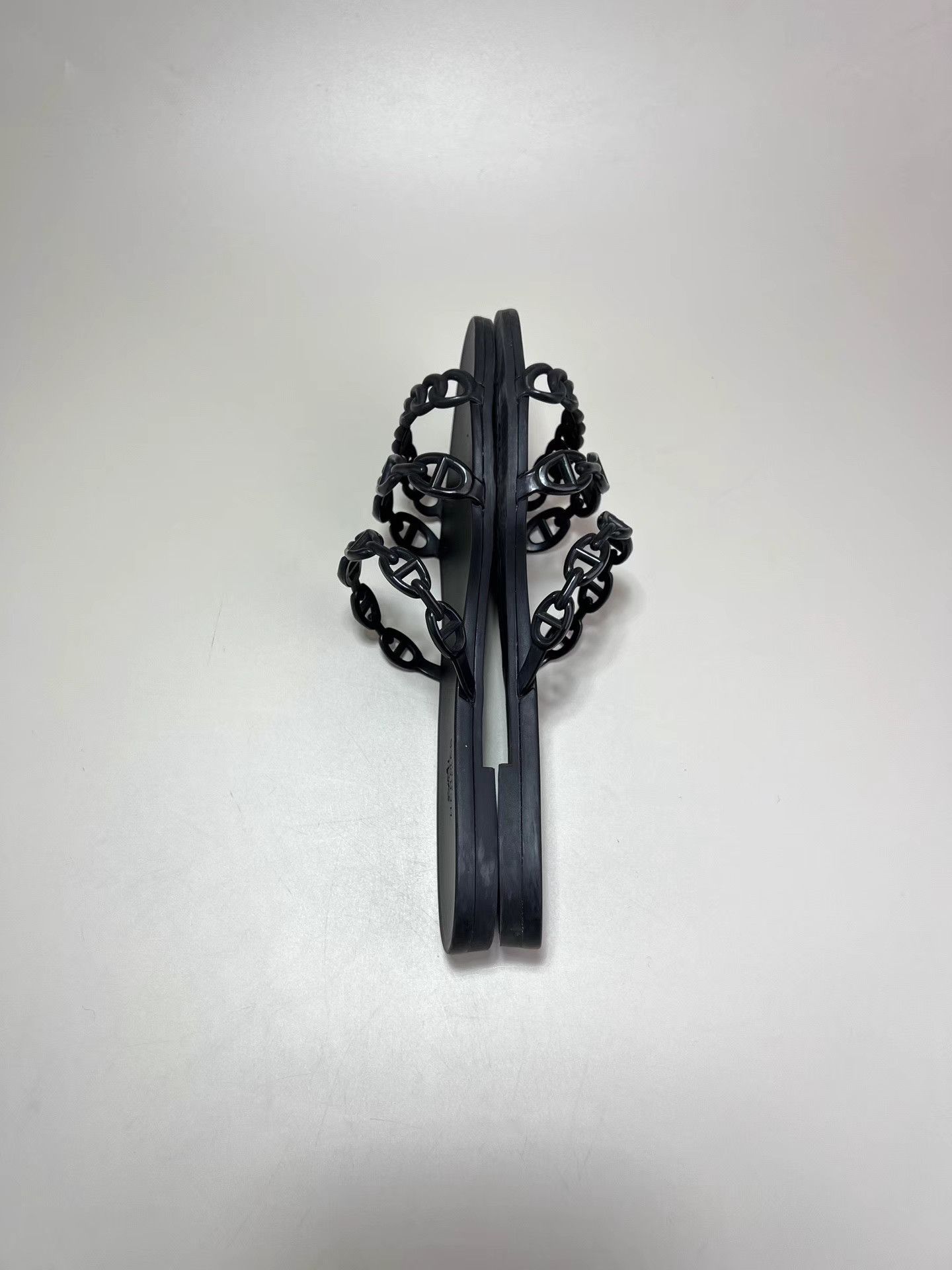 Hermes HERMES Black Chaine d'Ancre Chain Slide Sandals Size US 7 / IT 37 - 4 Thumbnail