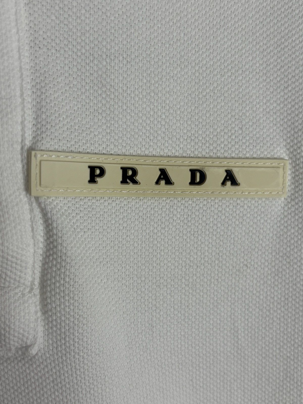 Prada Prada White Tab Luxury Polo Shirt Designer Vintage Size US XL / EU 56 / 4 - 5 Thumbnail