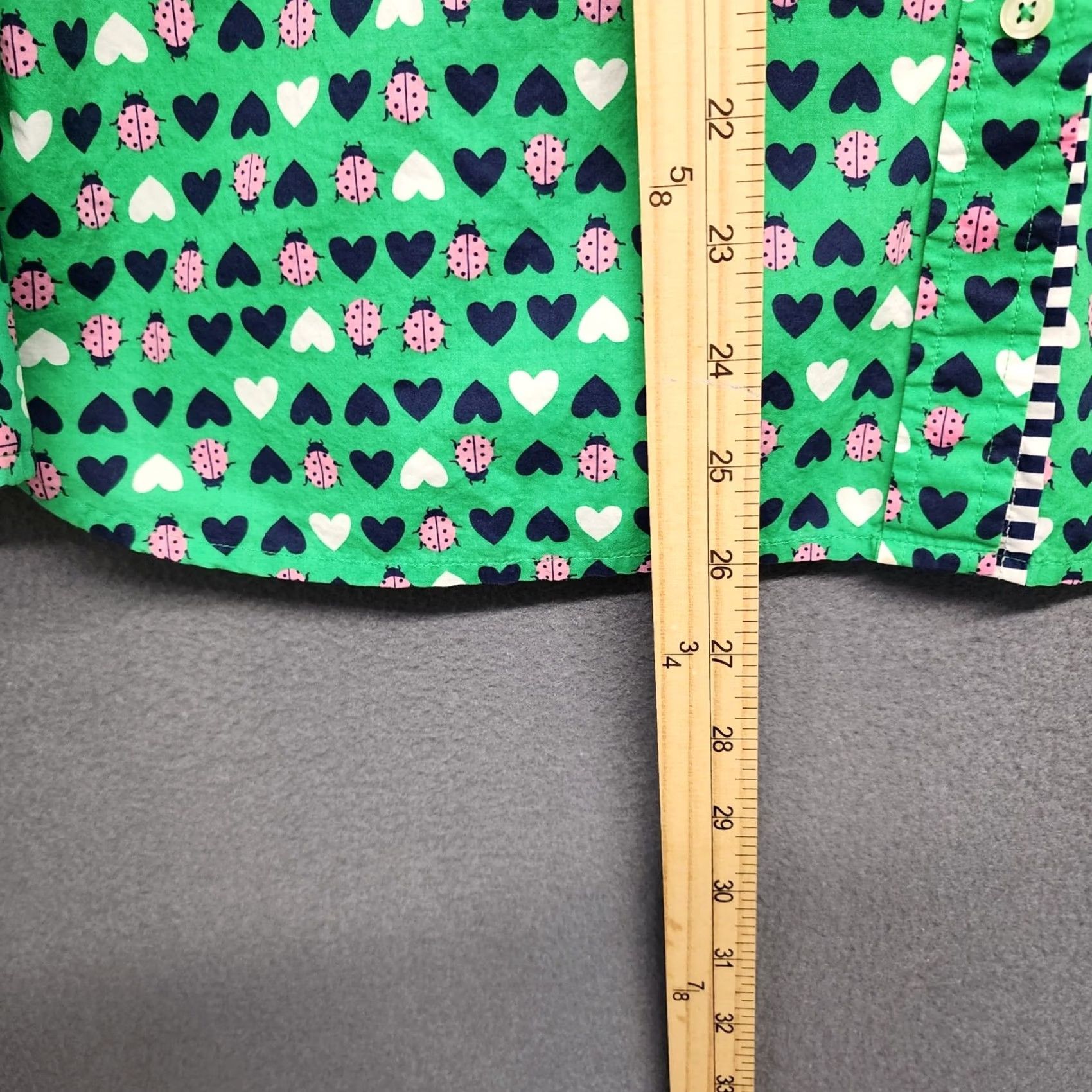 Talbots Talbots Shirt Womens Medium Green Heart Ladybug Long Sleeve Cotton Button-Front Adjustable Collar Mens? Size M / US 6-8 / IT 42-44 - 5 Thumbnail