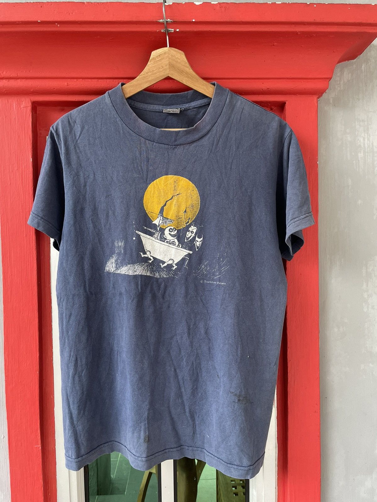 image of Cartoon Network x Movie Vintage 90's The Burton's Nightmare Before Christmas Tshirt in Navy (Size M