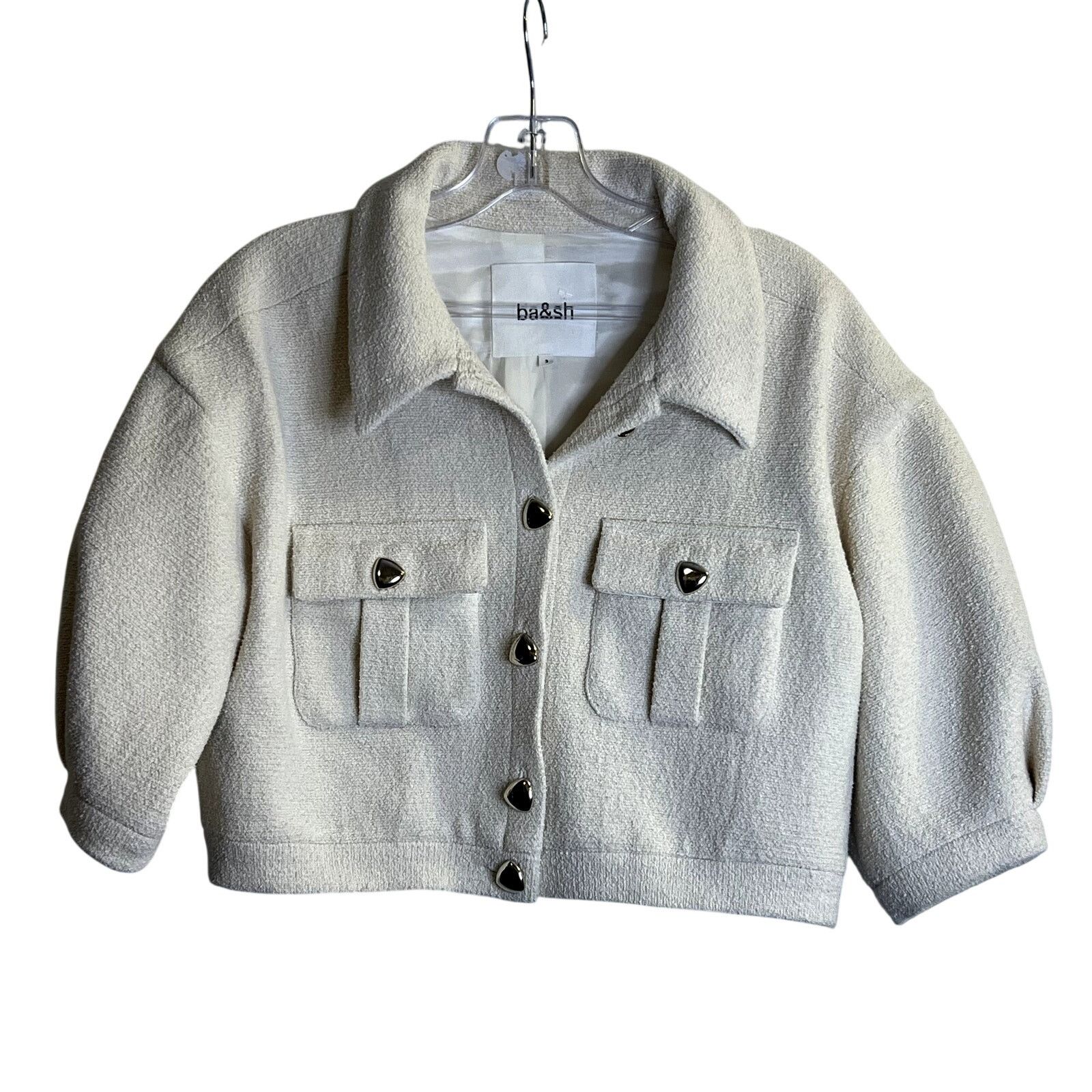 ba&sh Ba&Sh cropped Jacket Paleo Ecru Size L 3 New Size L / US 10 / IT 46 - 3 Thumbnail