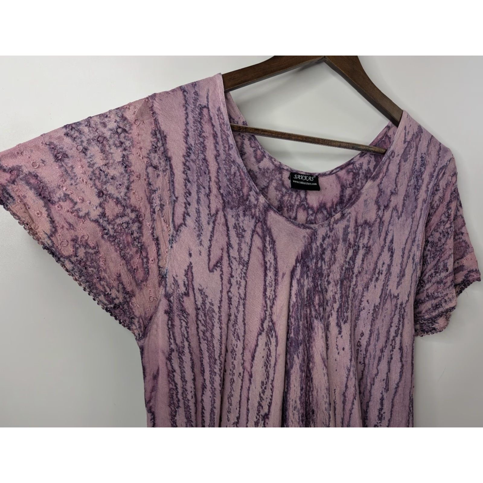 Vintage Sakkas Purple Caftan Dress Women One Size Cap Sleeve Lace-Up Long Caftan Dress Boho Fairy Vintage: No Size ONE SIZE - 2 Thumbnail