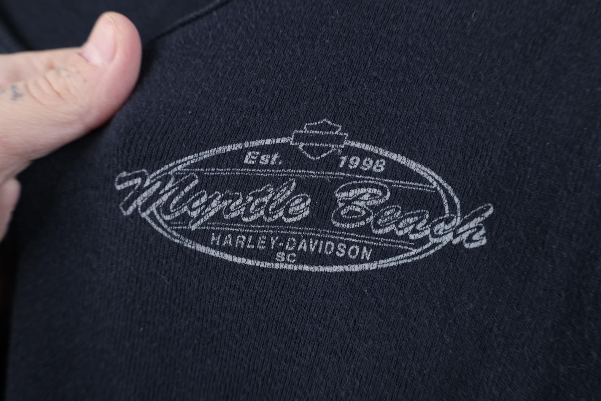 Harley Davidson Vintage Y2K Harley Davidson Thermal Ribbed Knit T-Shirt USA Size XL / US 12-14 / IT 48-50 - 4 Thumbnail