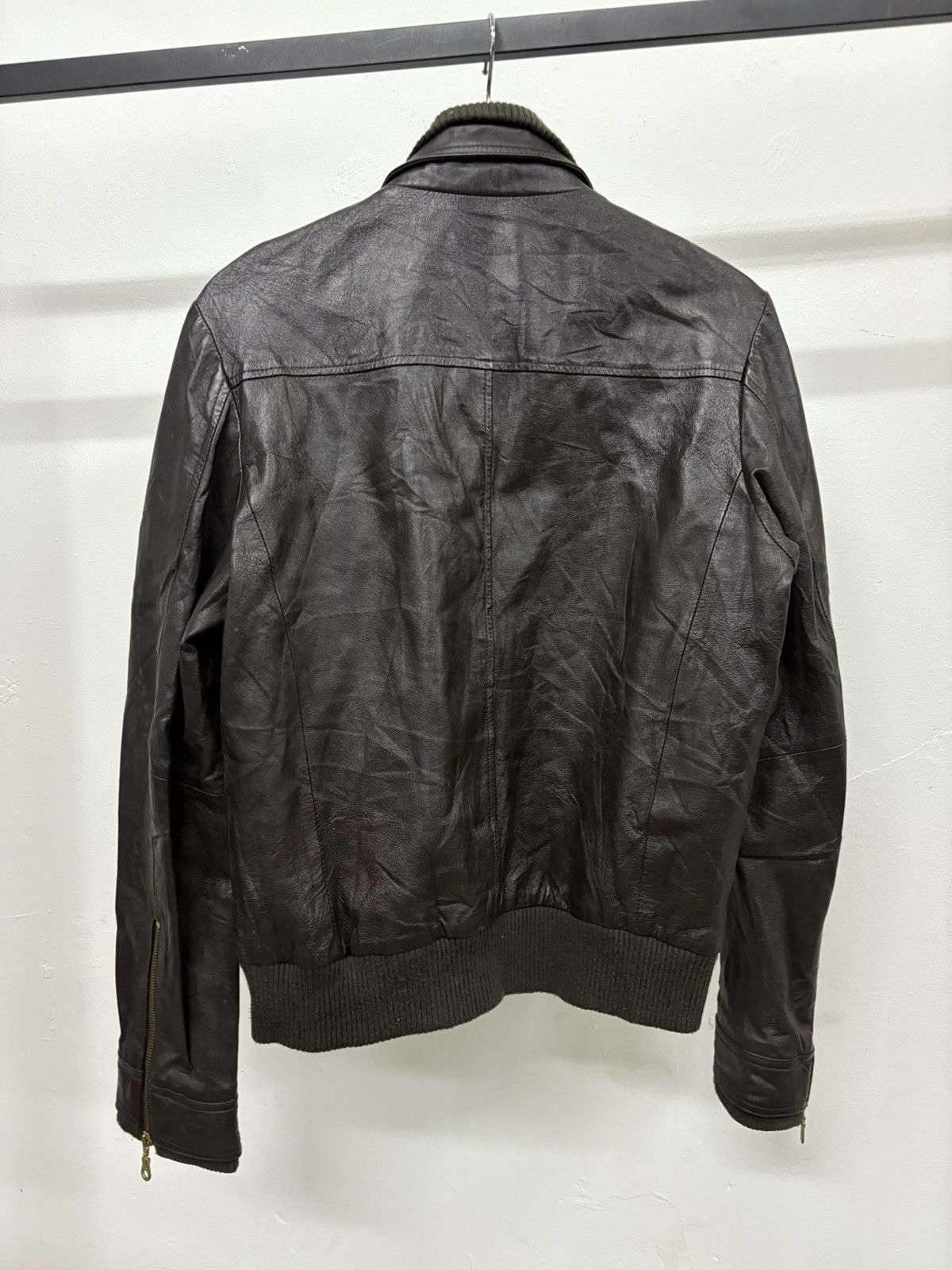 URBAN RESEARCH DOORS Vintage Urban Research Brown Patina Zipper Leather Jacket Size US M / EU 48-50 / 2 - 15 Thumbnail