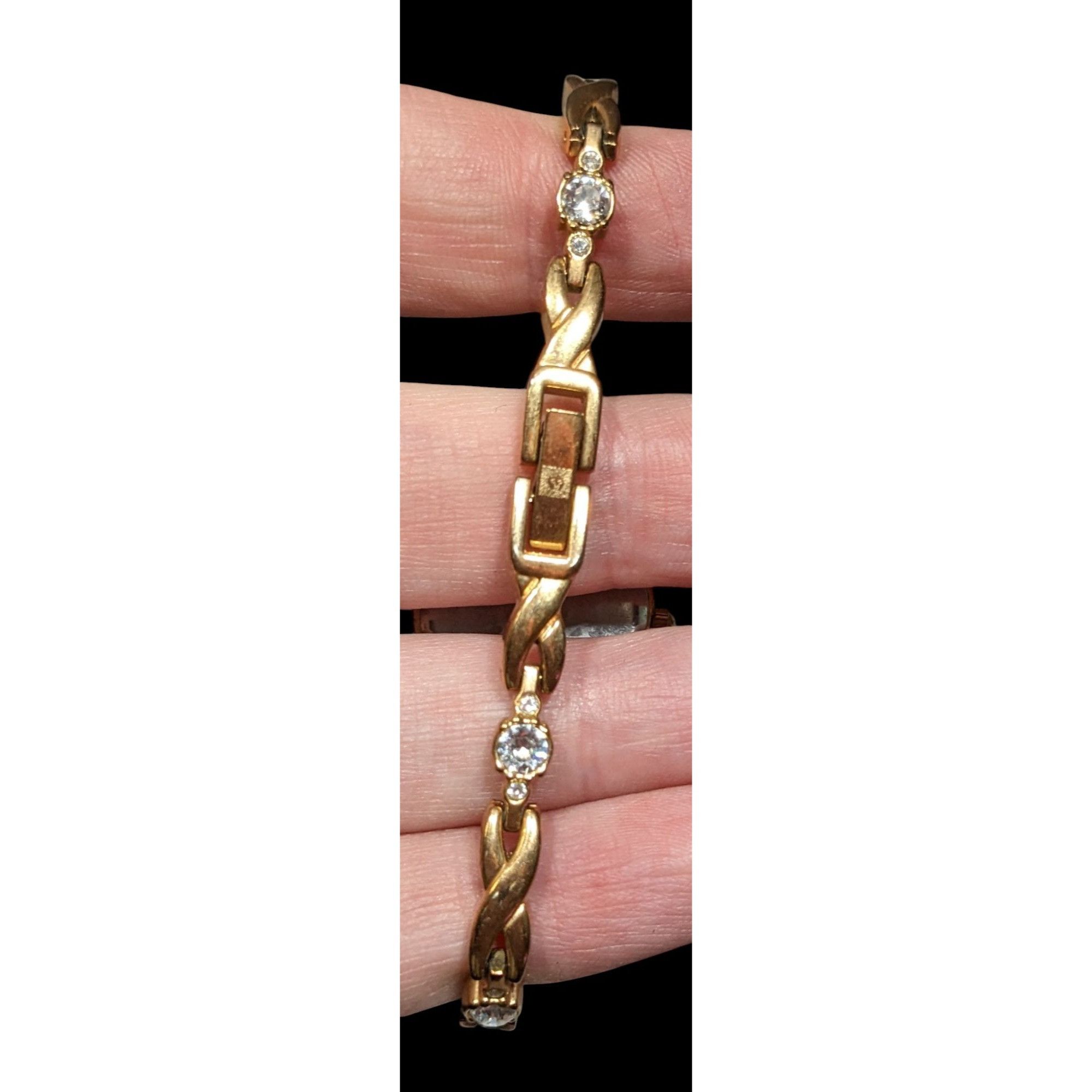 Anne Klein Anne Klein Gold Tone Watch With Rhinestones And Mother Of Pe Size ONE SIZE - 4 Thumbnail