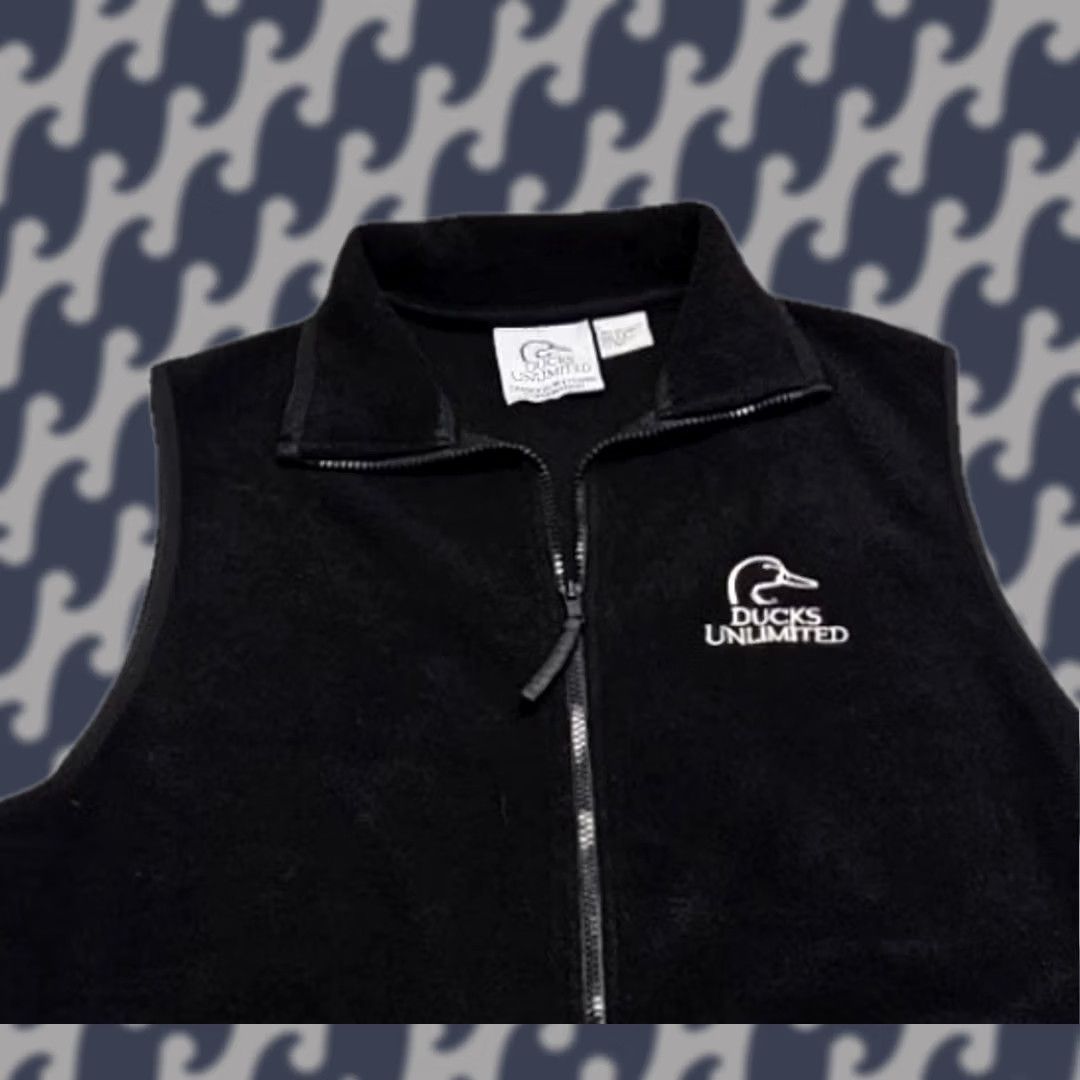 Vintage Ducks Unlimited Vest Full Zip Fleece Black L Mens Size US L / EU 52-54 / 3 - 1 Thumbnail