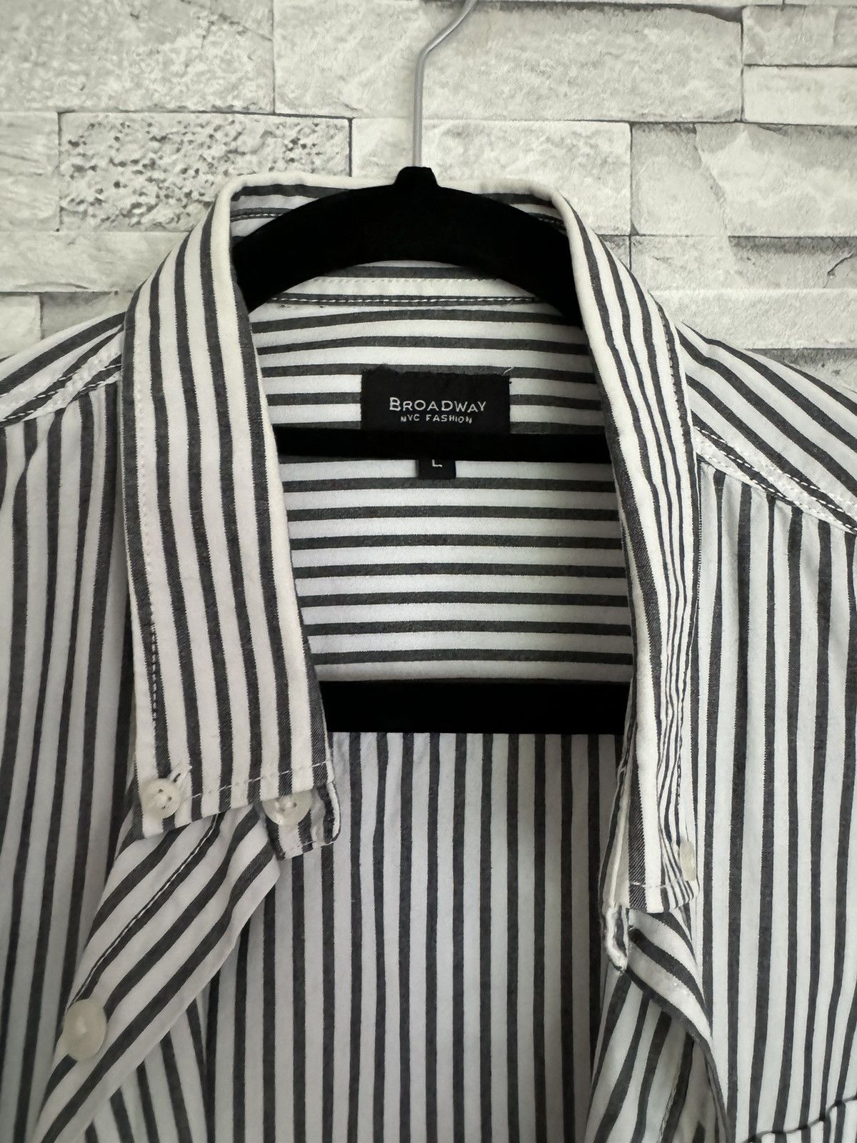 Designer Vintage Striped Shirt White/Black Size US M / EU 48-50 / 2 - 3 Thumbnail