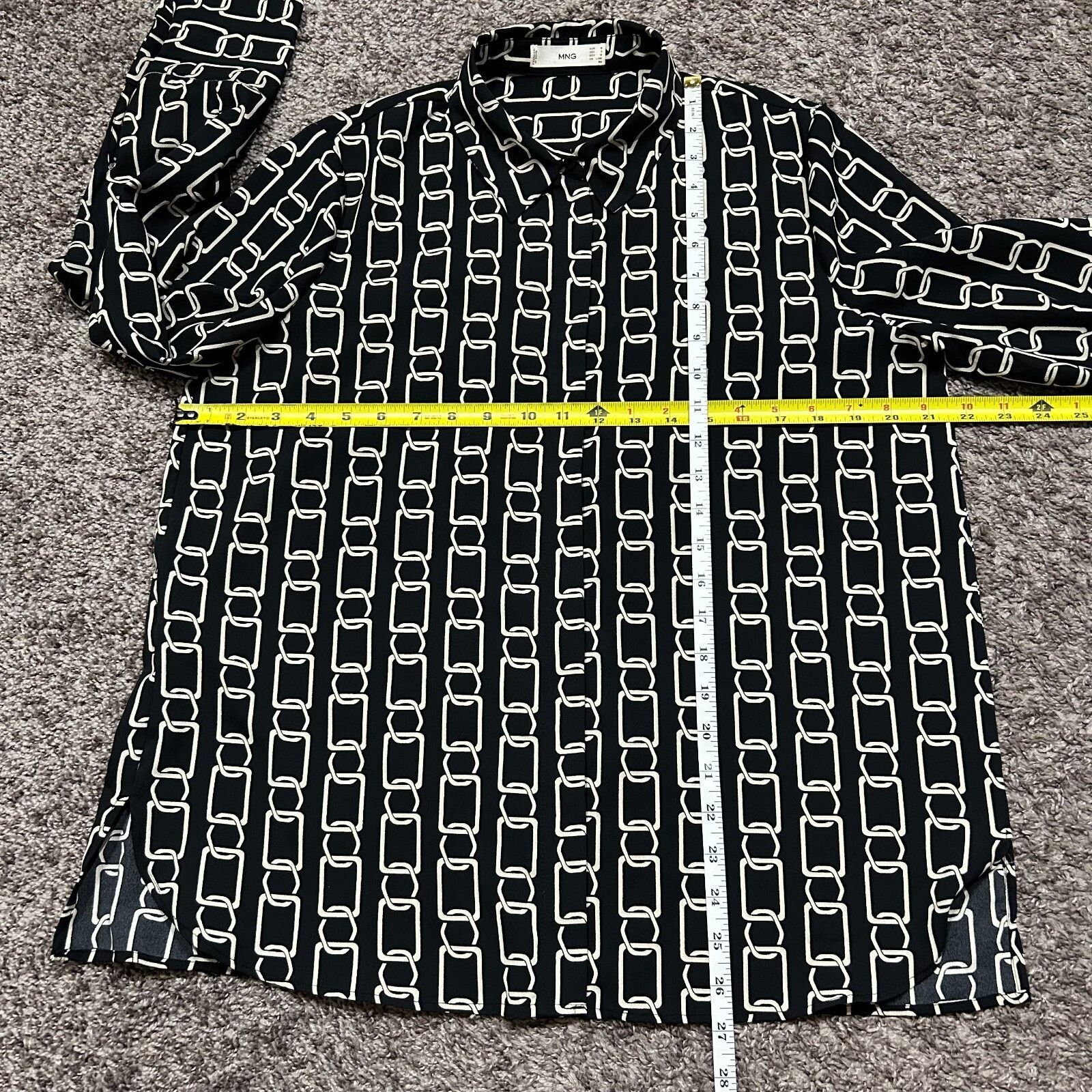 Mango MNG by Mango Chainlink Shirt Long Sleeve Button Up Blouse 6 Size M / US 6-8 / IT 42-44 - 5 Thumbnail
