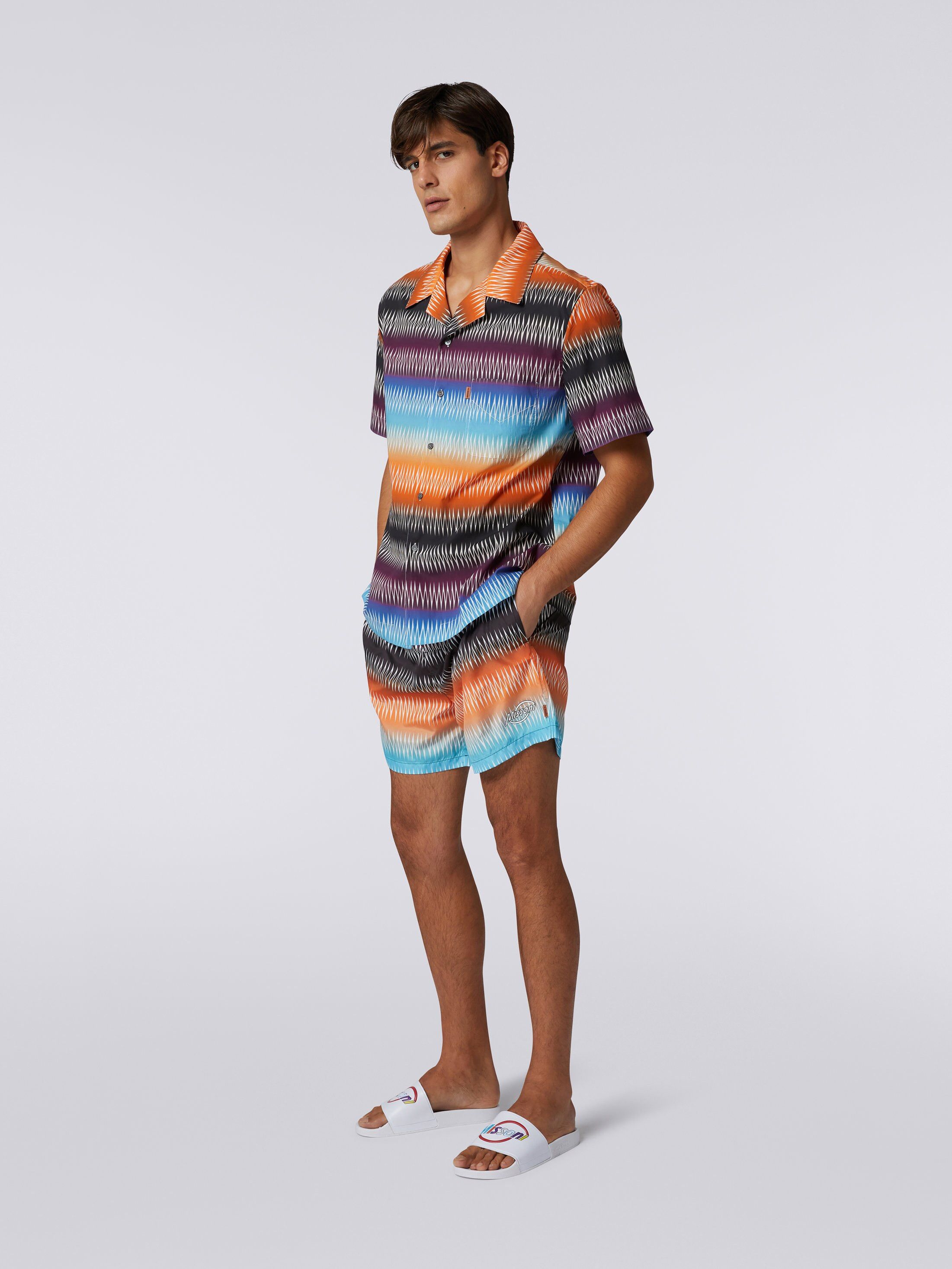 Missoni o1mle1025 Zigzag Print Short Sleeved Shirt in Multicolor Size US S / EU 44-46 / 1 - 3 Thumbnail