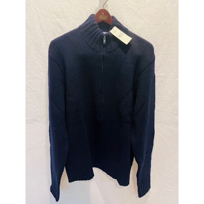 Polo Ralph Lauren NWT VTG NOS Polo Ralph Lauren Wool Mock Full Zip Sweater Size US XL / EU 56 / 4 - 1 Thumbnail