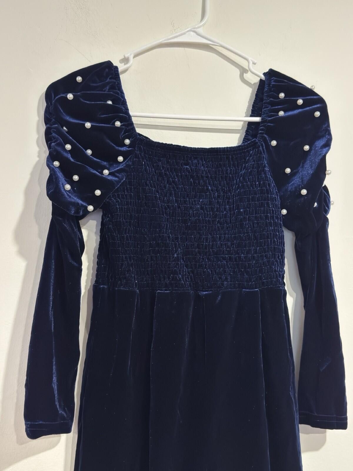 Other Girls Velvet Pearl Beaded Wide Leg Jumpsuit Square Neck(10Y) Size 30" / US 8 / IT 44 - 7 Thumbnail