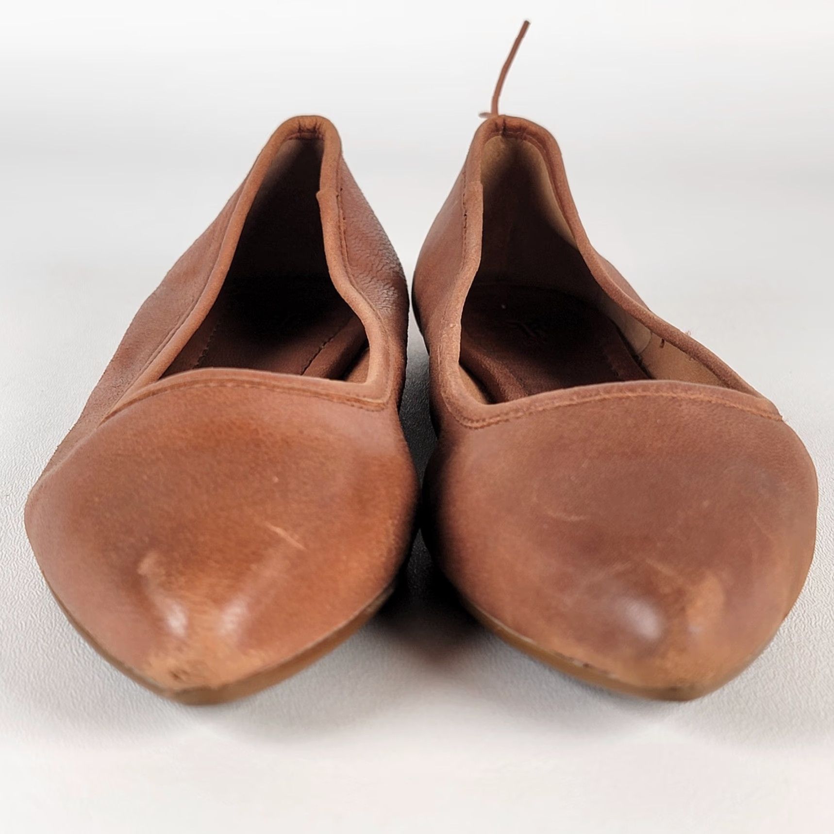 Frye Frye Carson Ballet Flats Women's Brown Leather Slip On Pointed Toe Flat Adult 7 M Size US 5 / IT 35 - 3 Thumbnail