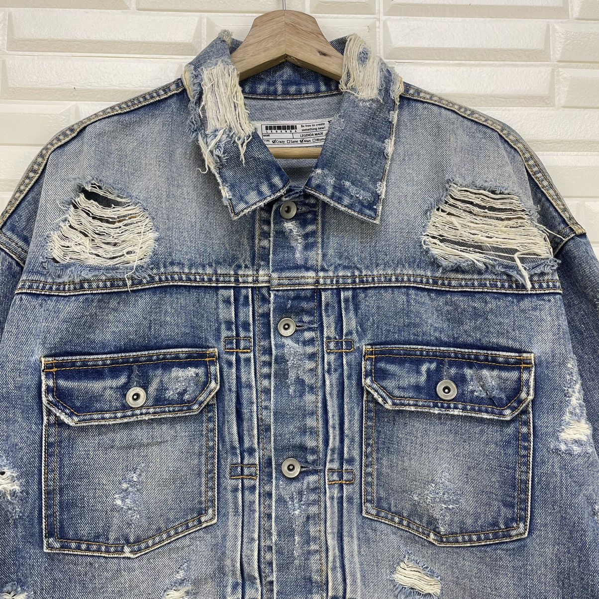 14th Addiction × KMRii Distress Denim Trucker Jacket Size US M / EU 48-50 / 2 - 4 Thumbnail