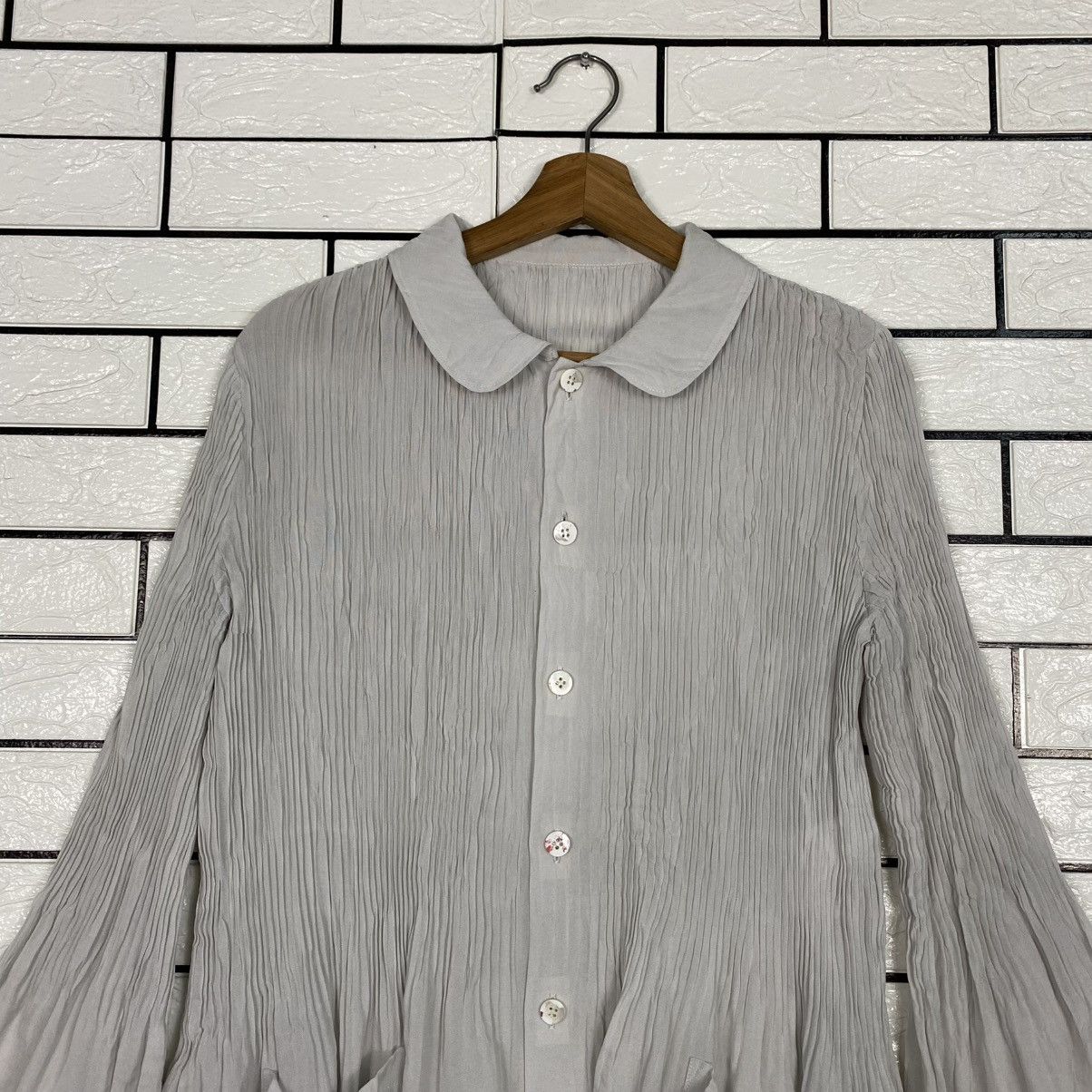 Comme des Garcons 🔥VINTAGE TRICOT COMME DES GARCONS PLEATED BUTTON BLOUSE Size M / US 6-8 / IT 42-44 - 15 Thumbnail