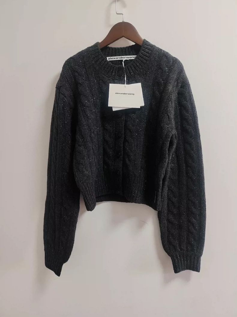 Alexander Wang Alexander Wang FW24 Crewneck Crystal Button Sweater- Size S / US 4 / IT 40 - 1 Thumbnail