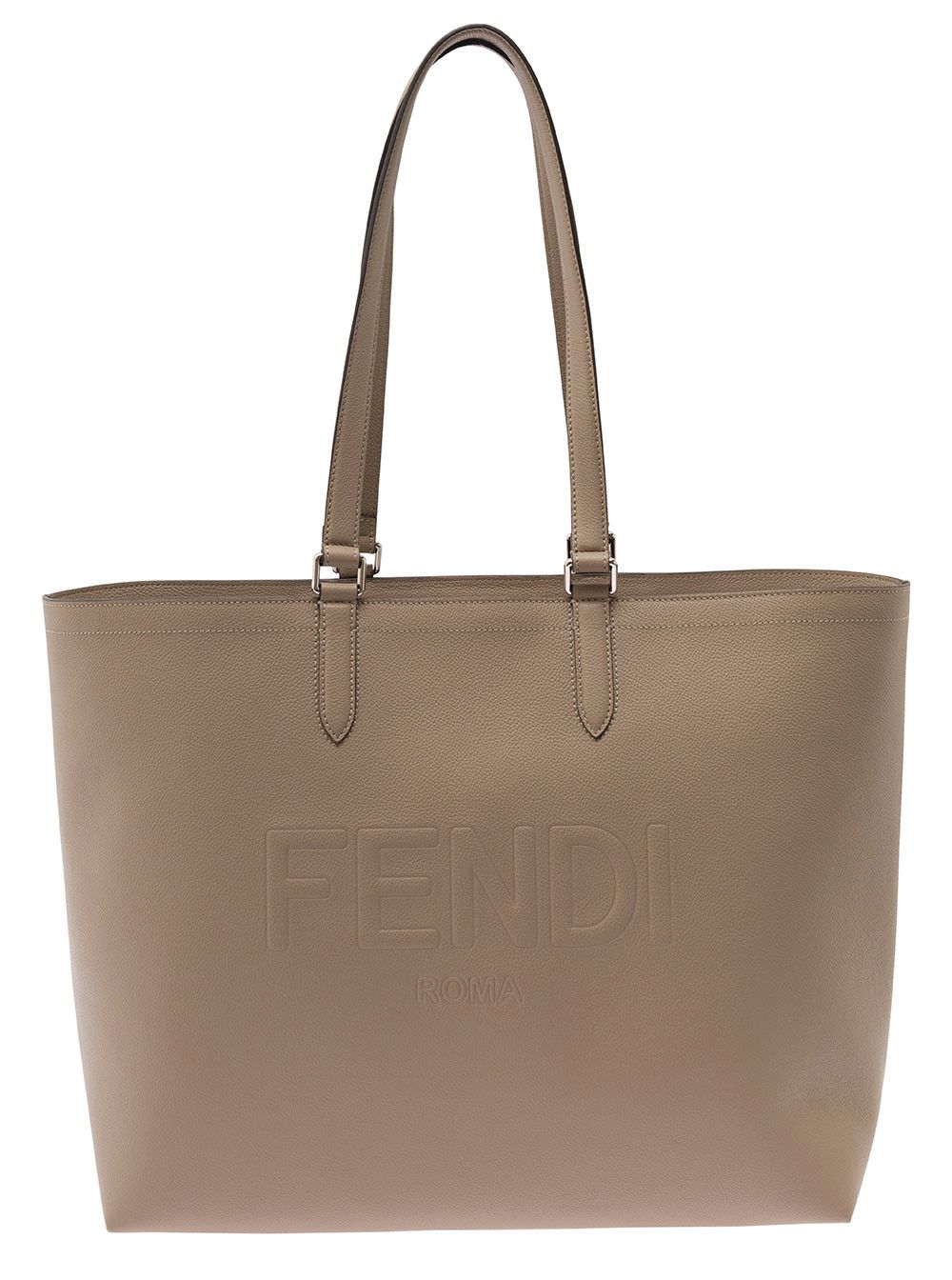 Fendi Beige Tote Bag with Embossed Logo in Leather Man Size ONE SIZE - 1 Thumbnail