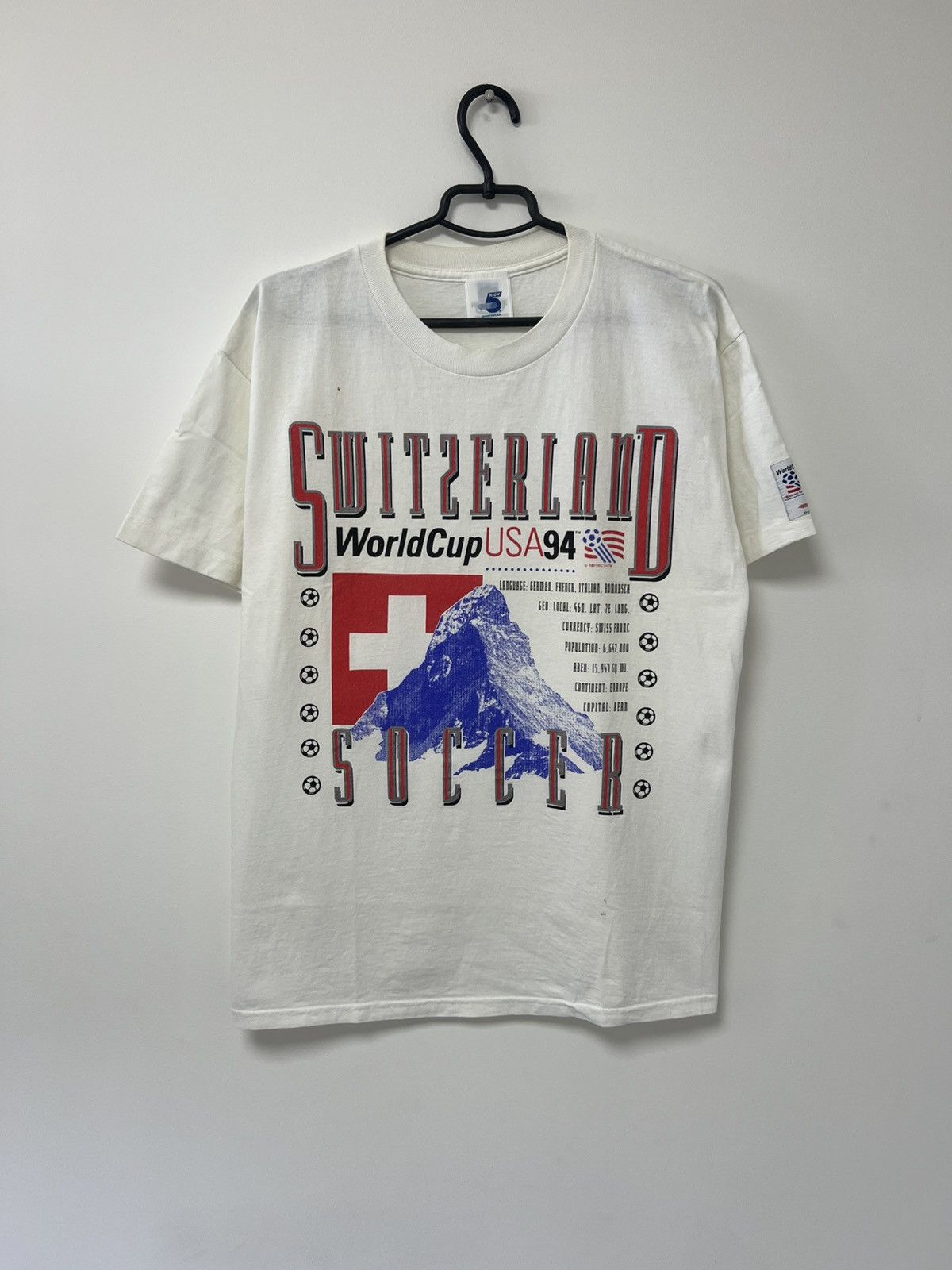 Vintage Switzerland 1991 World Cup USA 1994 T shirt Swiss Tee Sz L Size US L / EU 52-54 / 3 - 1 Thumbnail