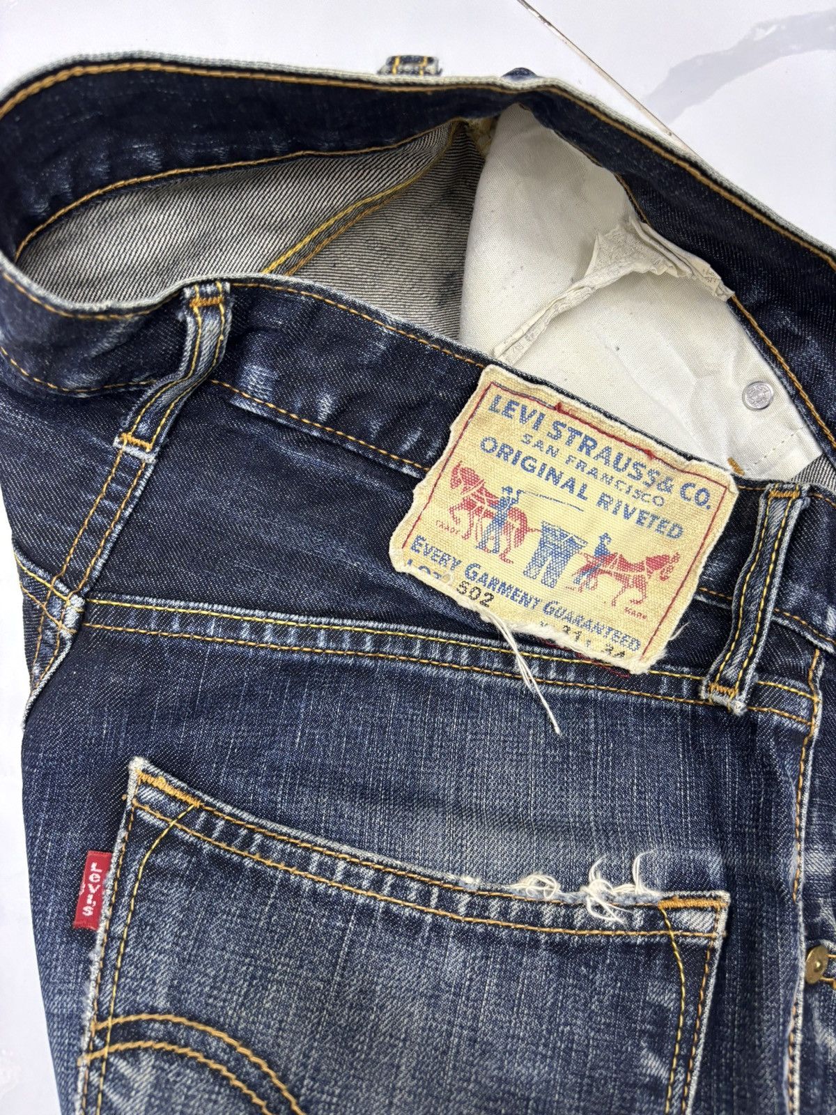 Hysteric Glamour VINTAGE LEVIS 502 DISTRESSED DENIM JEANS Size US 31 - 9 Thumbnail