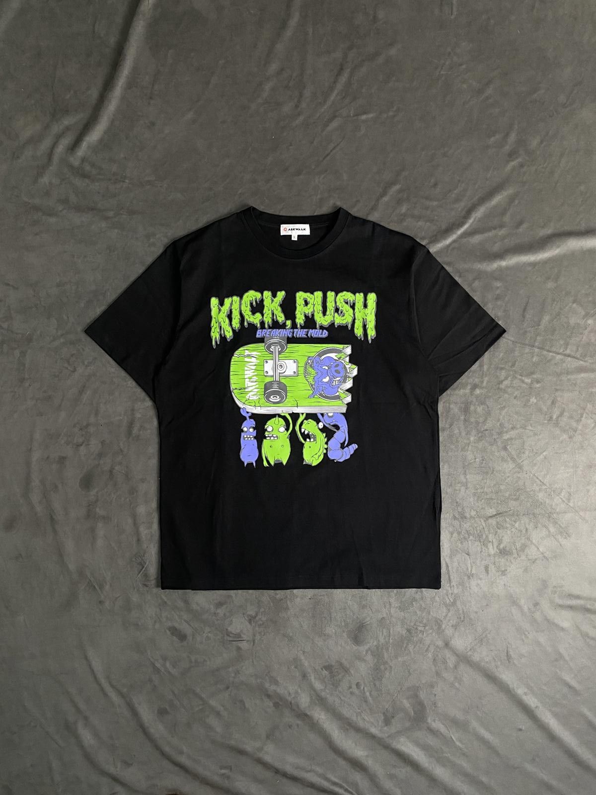Deadstock Airwalk Kick Push Graphic Black T-Shirt 3L