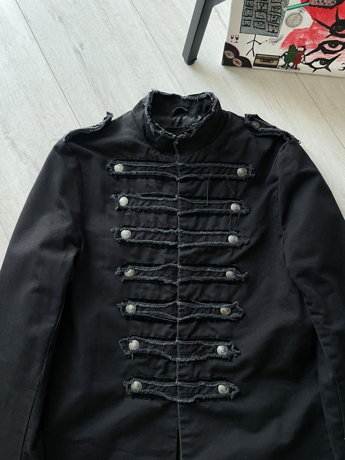 Japanese Brand Avant Garde 00’s Napoleon Blazer Jacket Y2K Dark Blue RARE Size M / US 6-8 / IT 42-44 - 8 Thumbnail