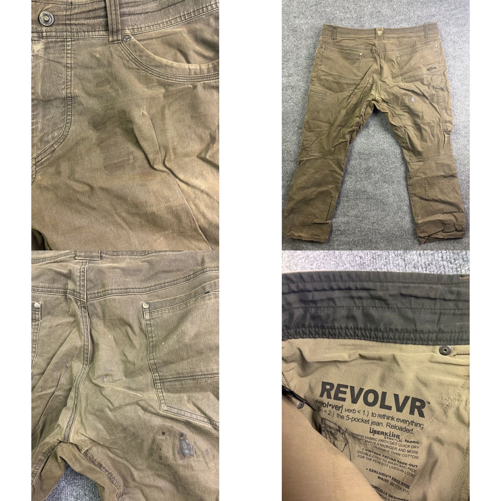 Vintage KUHL Rydr Pants Mens 40x30 Brown Vintage Patina Canvas Workwear Carpenter 5-Pocket Regular Mens/Boys Size US 40 / EU 56 - 8 Thumbnail
