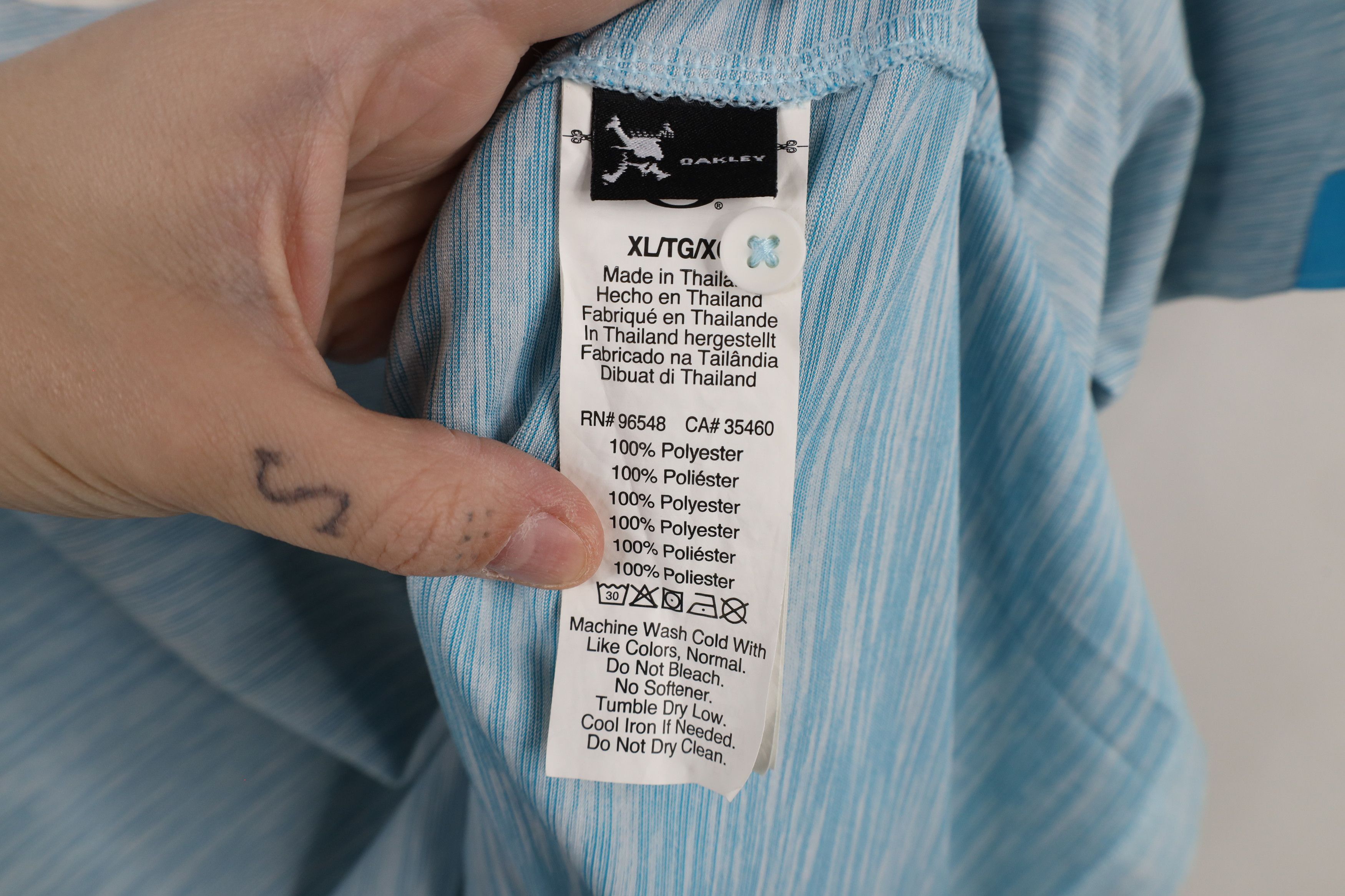 Oakley × Vintage Vintage Y2K Oakley O Logo Golf Polo Shirt Blue Striped Size US XL / EU 56 / 4 - 11 Thumbnail