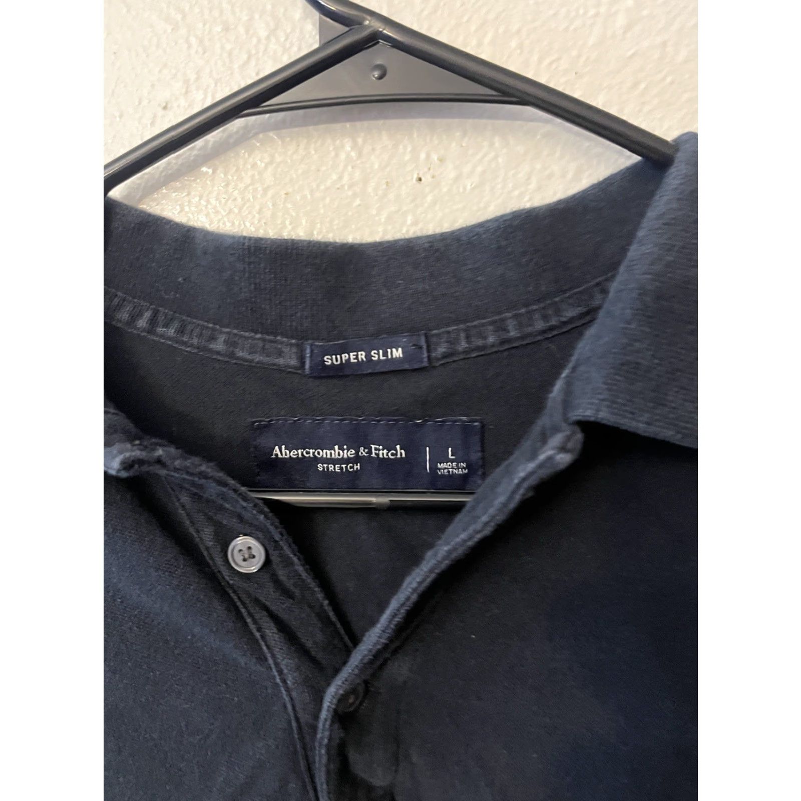 Abercrombie & Fitch Abercrombie and Fitch Polo Shirt Mens L Navy Super Slim Fit Stretch Preppy Size US L / EU 52-54 / 3 - 2 Thumbnail