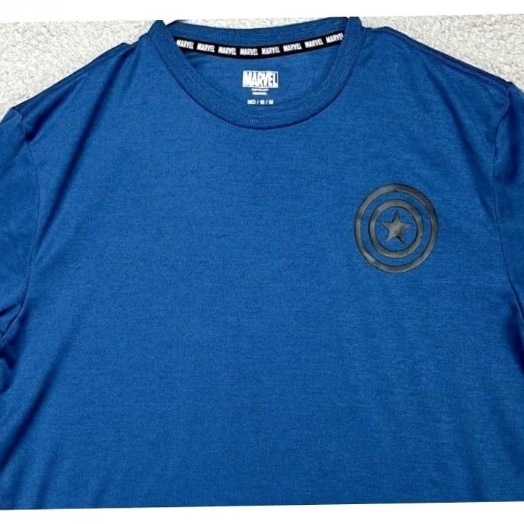 Vintage Marvel Captain America T-Shirt Mens M Blue Hero elite Series Exercise Tee Size US M / EU 48-50 / 2 - 3 Thumbnail