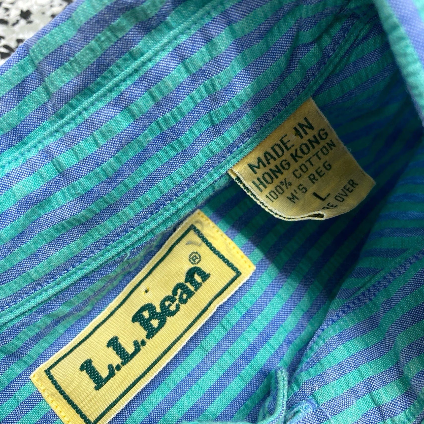 Vintage VINTAGE L.L.Bean Shirt Casual Blue Striped Button-Front Cotton Mens Large USA Size US L / EU 52-54 / 3 - 2 Thumbnail