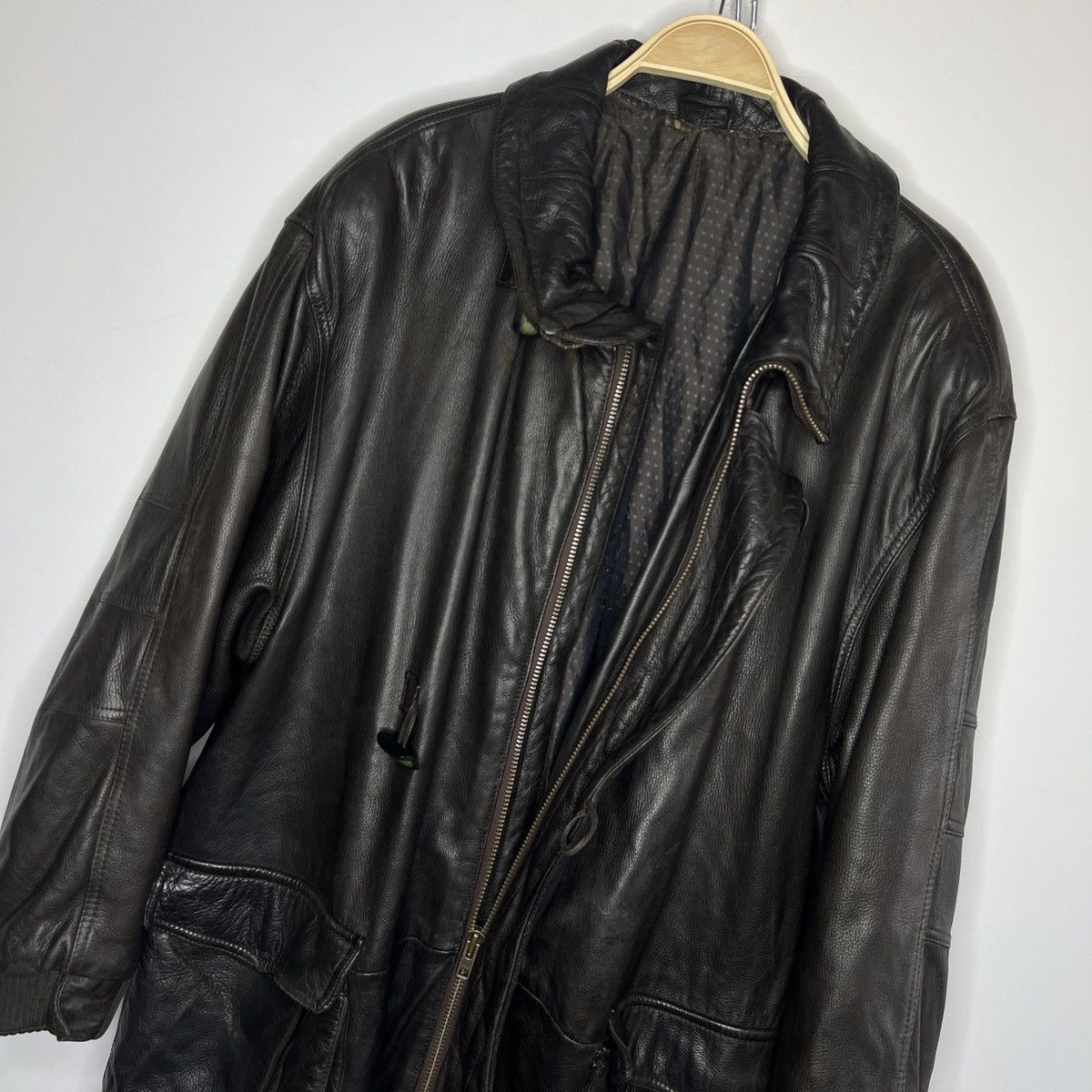 Hugo Boss Vintage 90s y2k Hugo Boss Leather Jacket Coat Calfskin Sz 52 Size US L / EU 52-54 / 3 - 10 Thumbnail