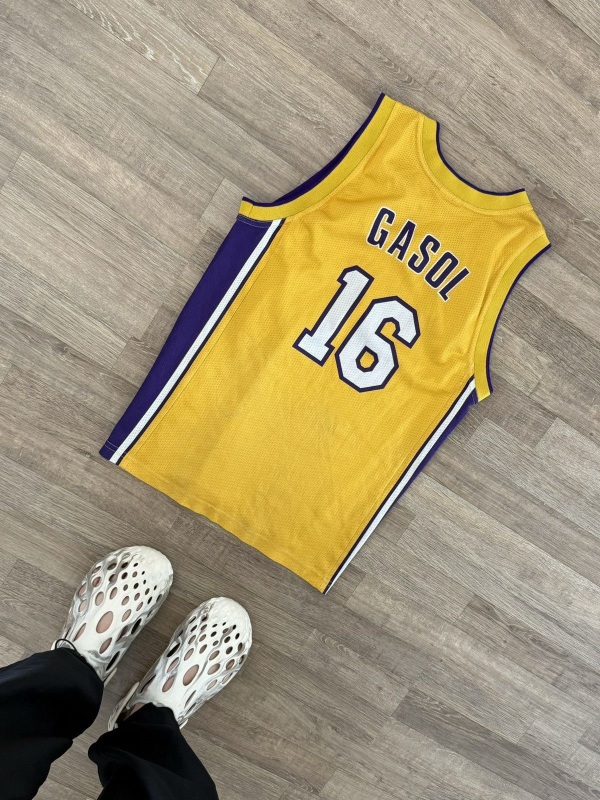 Champion Vintage Lakers Champion 16 Gasol NBA Basketball Rare Jersey Size US XXS / EU 40 - 2 Thumbnail