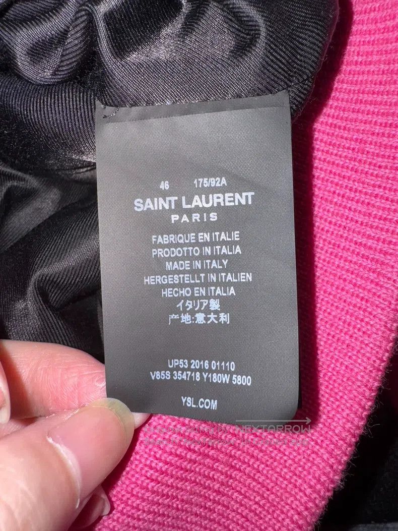 Saint Laurent Paris Saint Laurent Paris Leather patched pink and white basebal Size US S / EU 44-46 / 1 - 7 Thumbnail