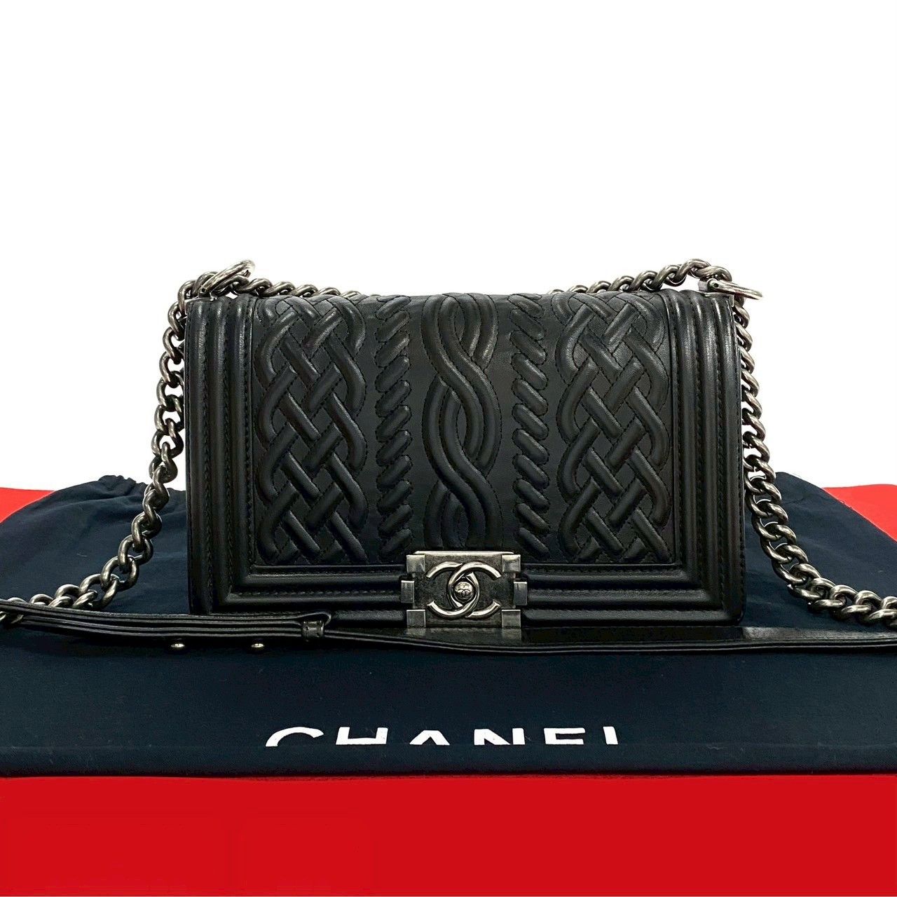 Chanel Chanel Boy Chanel Leather 2Way Shoulder Bag Leather Shoulder Bag in Black, Women's