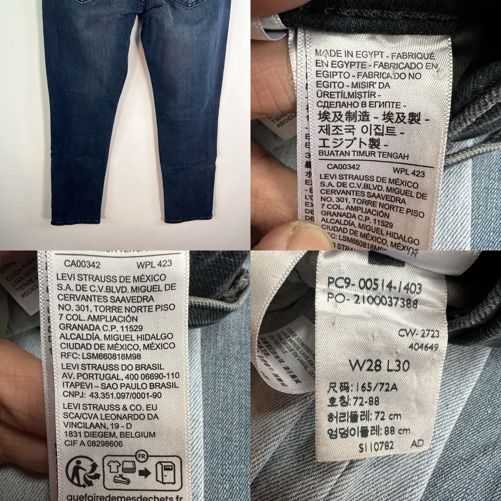 Levi's Levi’s 514 Jeans Men’s 28 X30 Indigo Blue Straight Fit Flex Denim Size US 28 / EU 44 - 8 Thumbnail